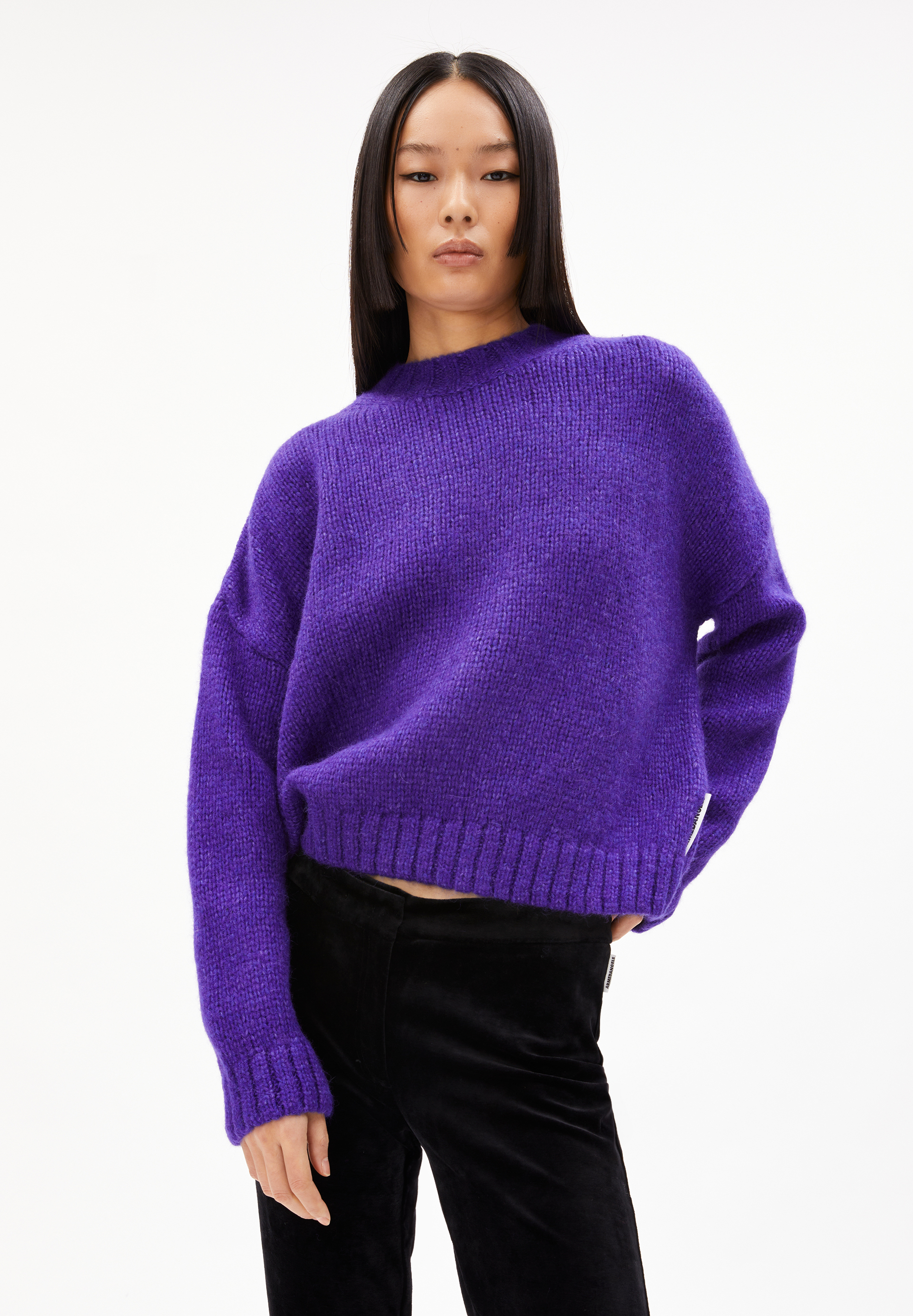 INARAA PUIJPU - Frauen Oversized Fit Strickpullover - lila