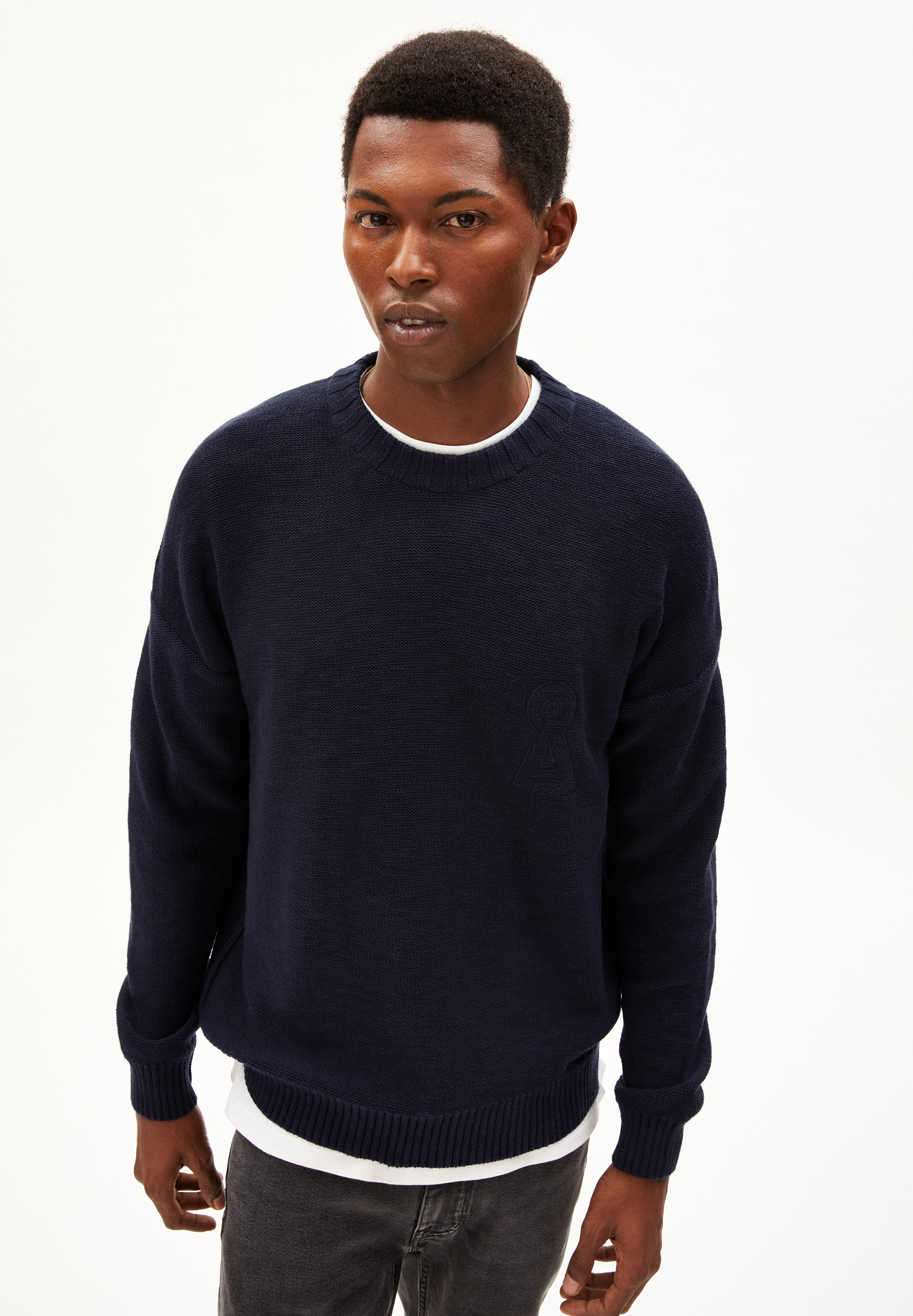 EMAANUELO - Männer Relaxed Fit Strickpullover - blau