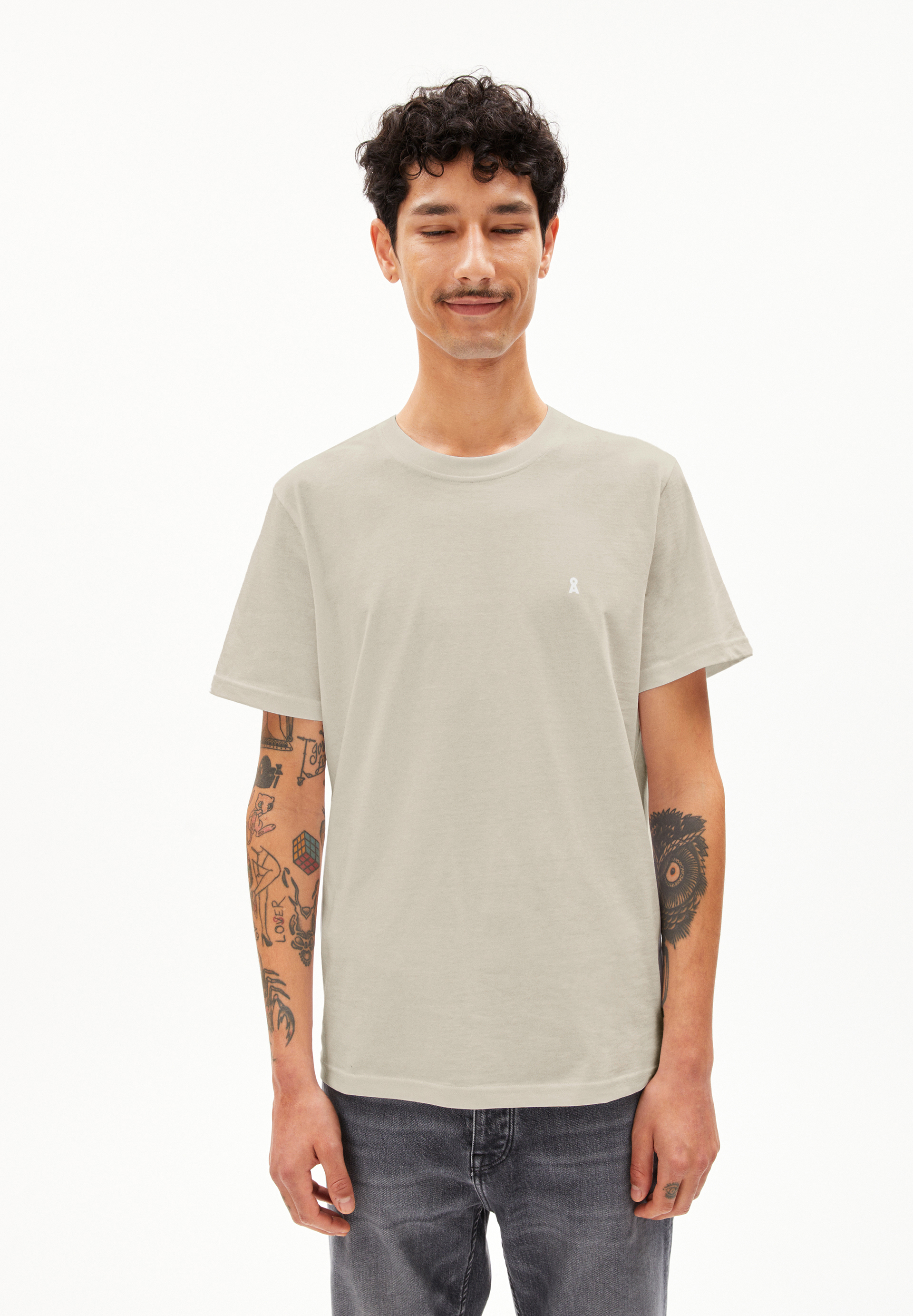 LAARON - Männer Relaxed Fit T-Shirt - beige