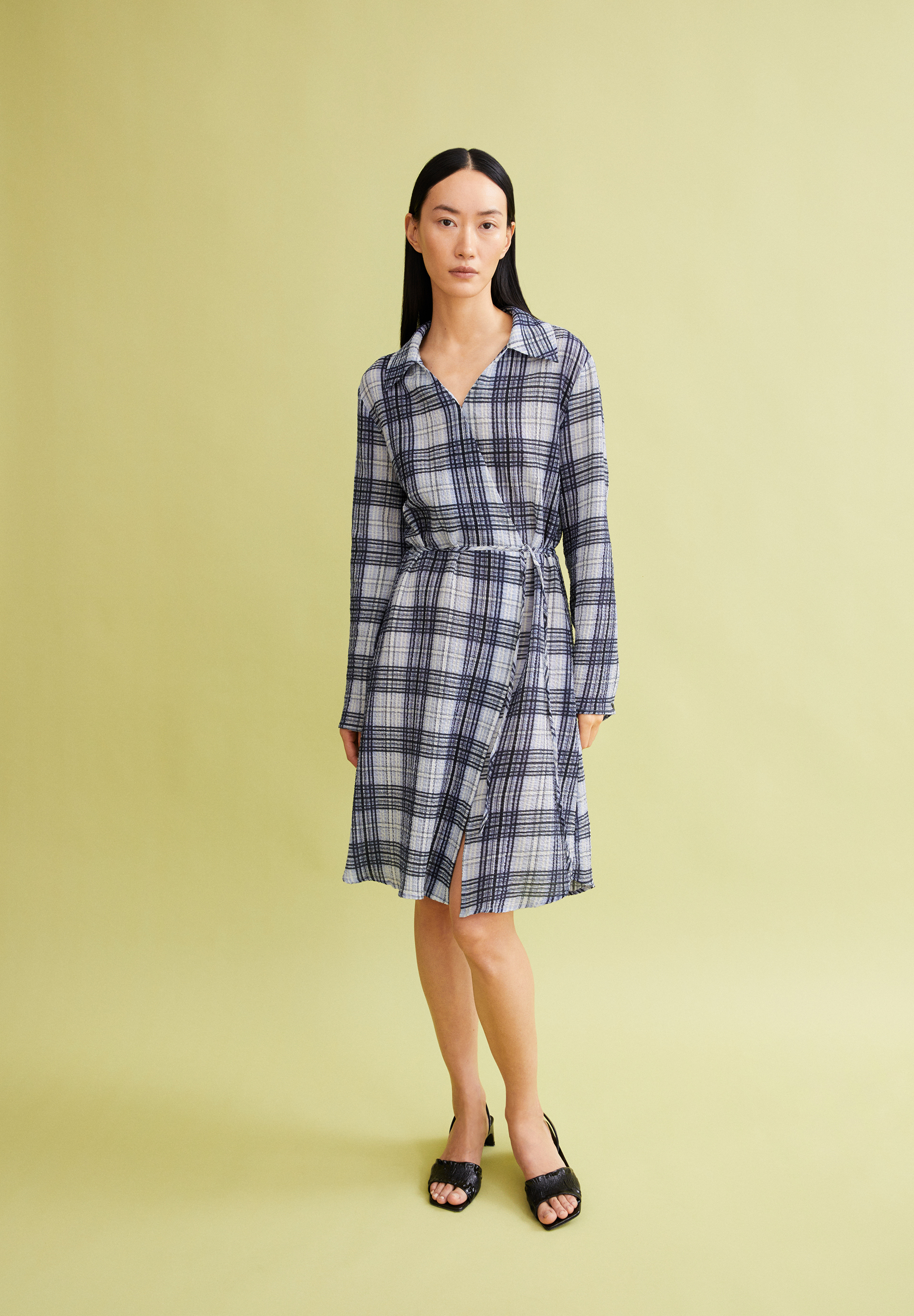 FEMAALE CHECK Woven Dress made of Organic Cotton Mix