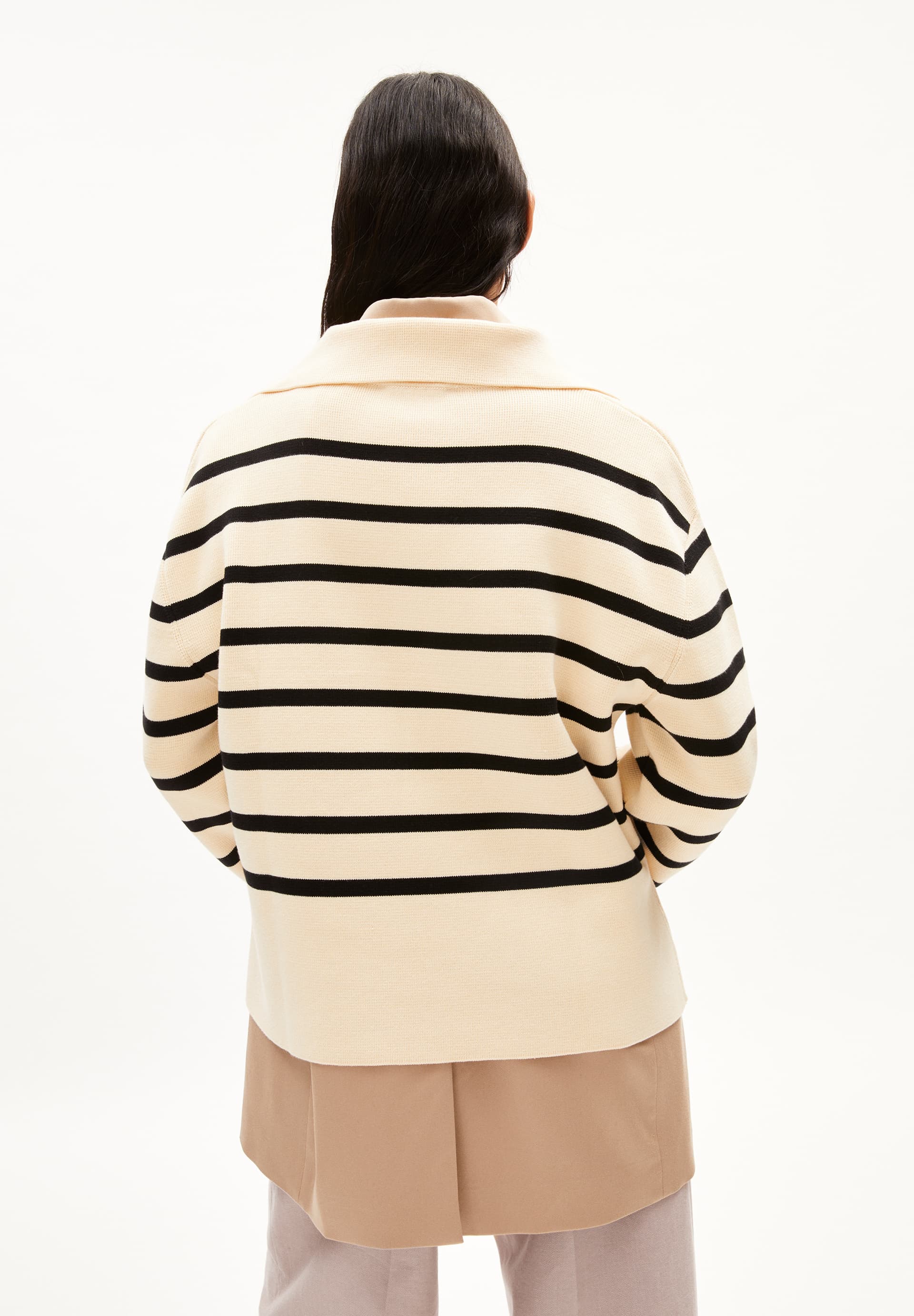 FREJIAAS STRIPES Pull coupe oversize en coton bio