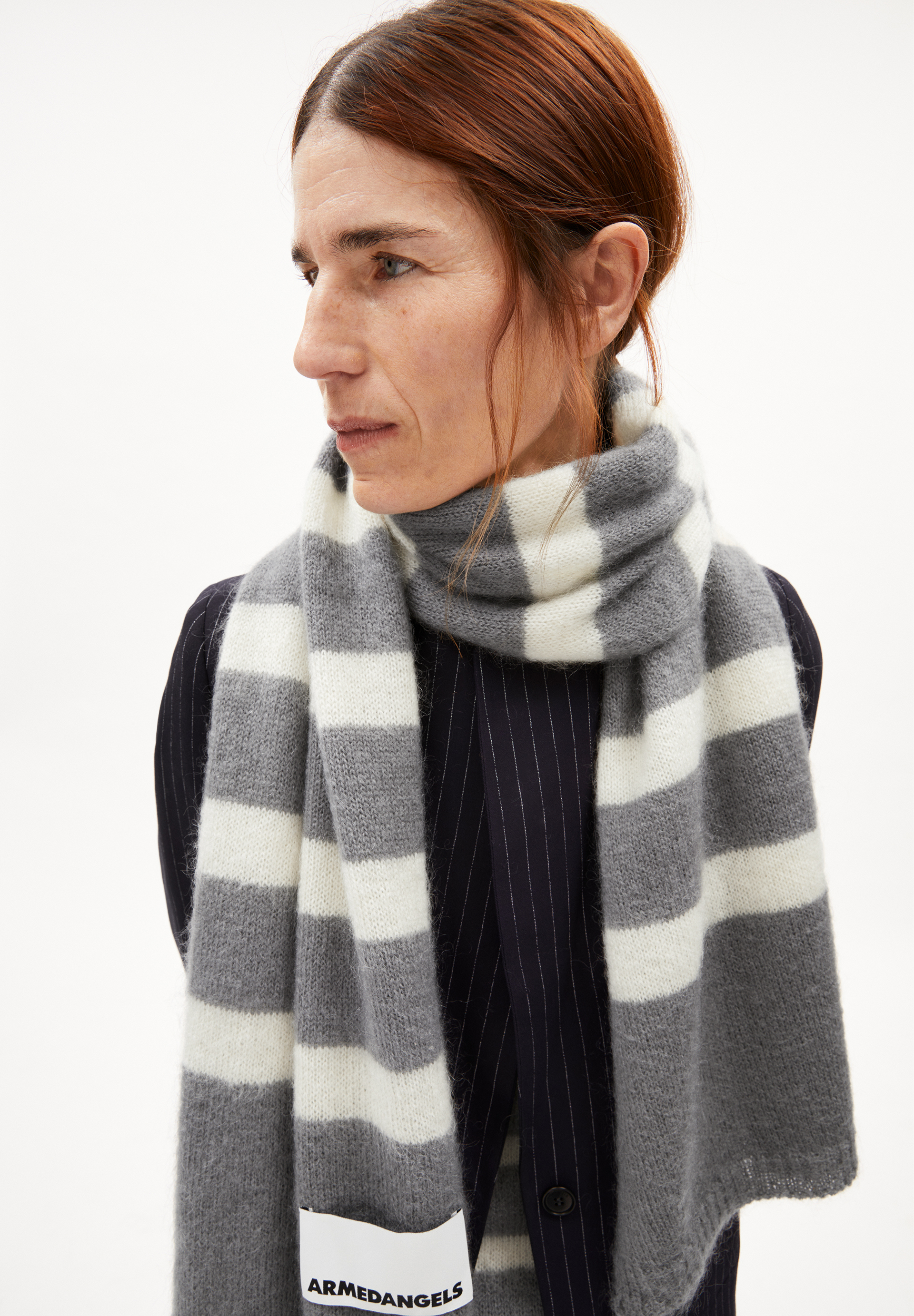 YUKINAA STRIPES Scarf made of Mohair Wool Mix