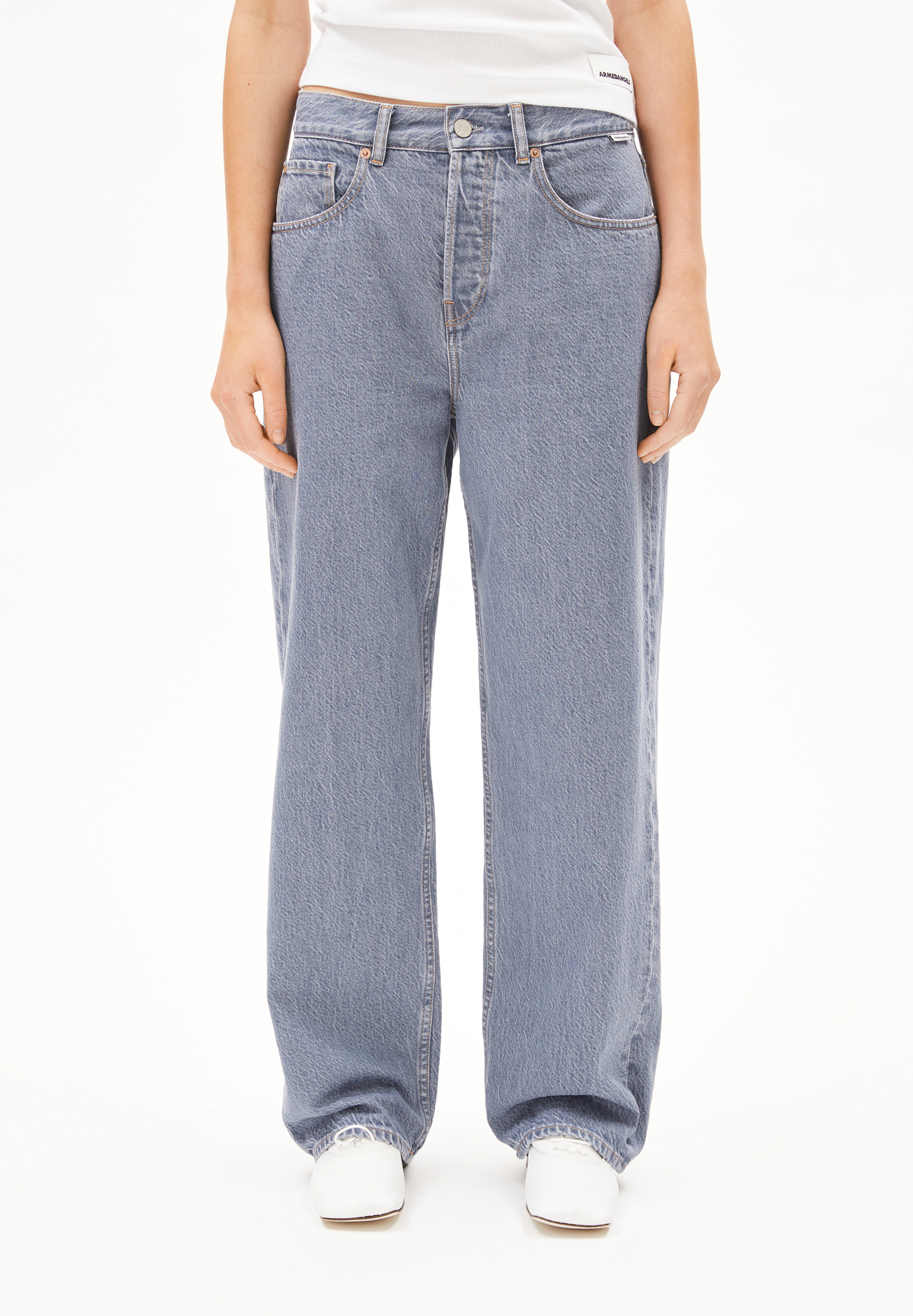 HAAYI Jean baggy taille basse en coton bio mélangé non stretch