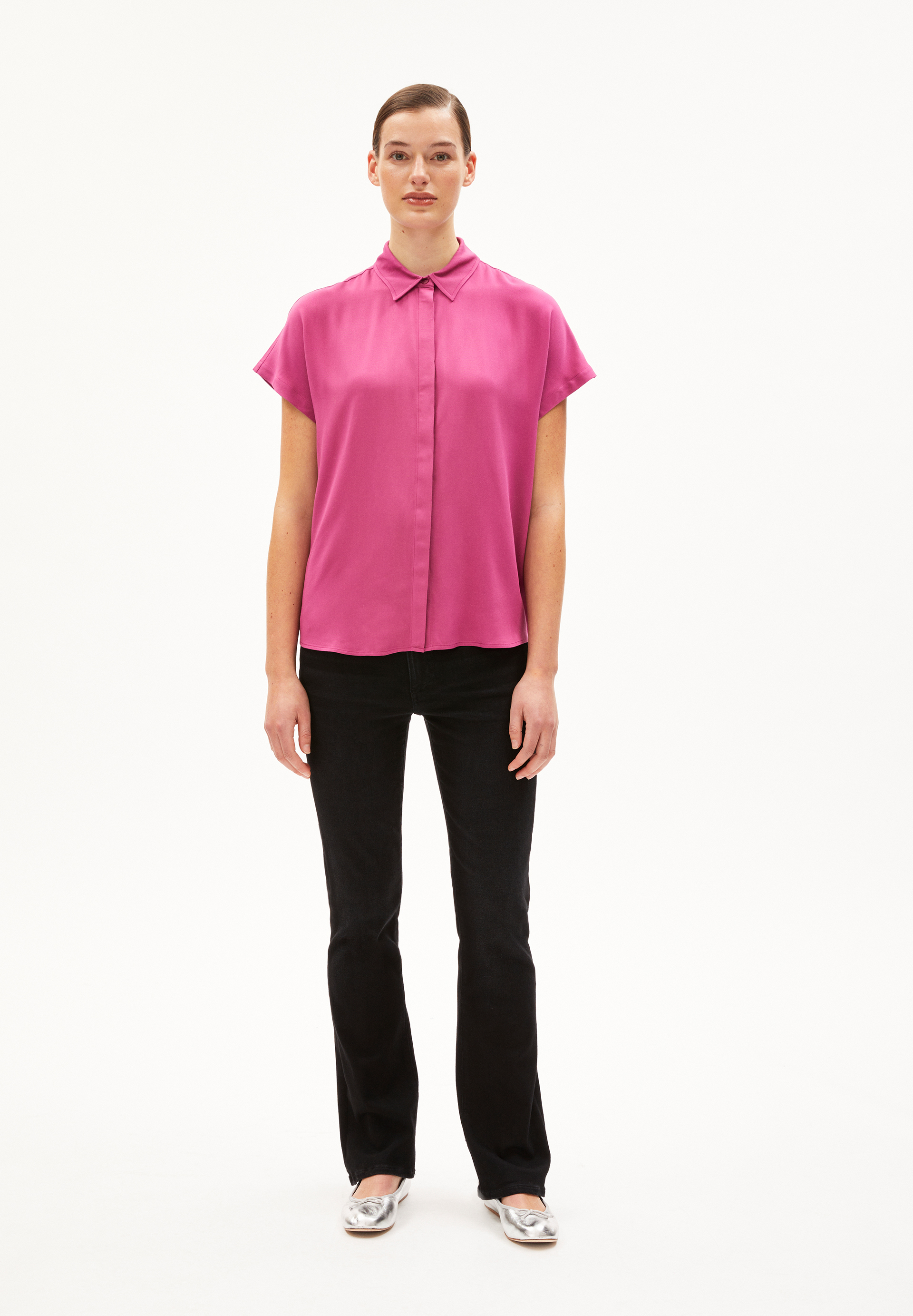 LARISAANA Blouse relaxed Fit van LENZING™ ECOVERO™ Viskose