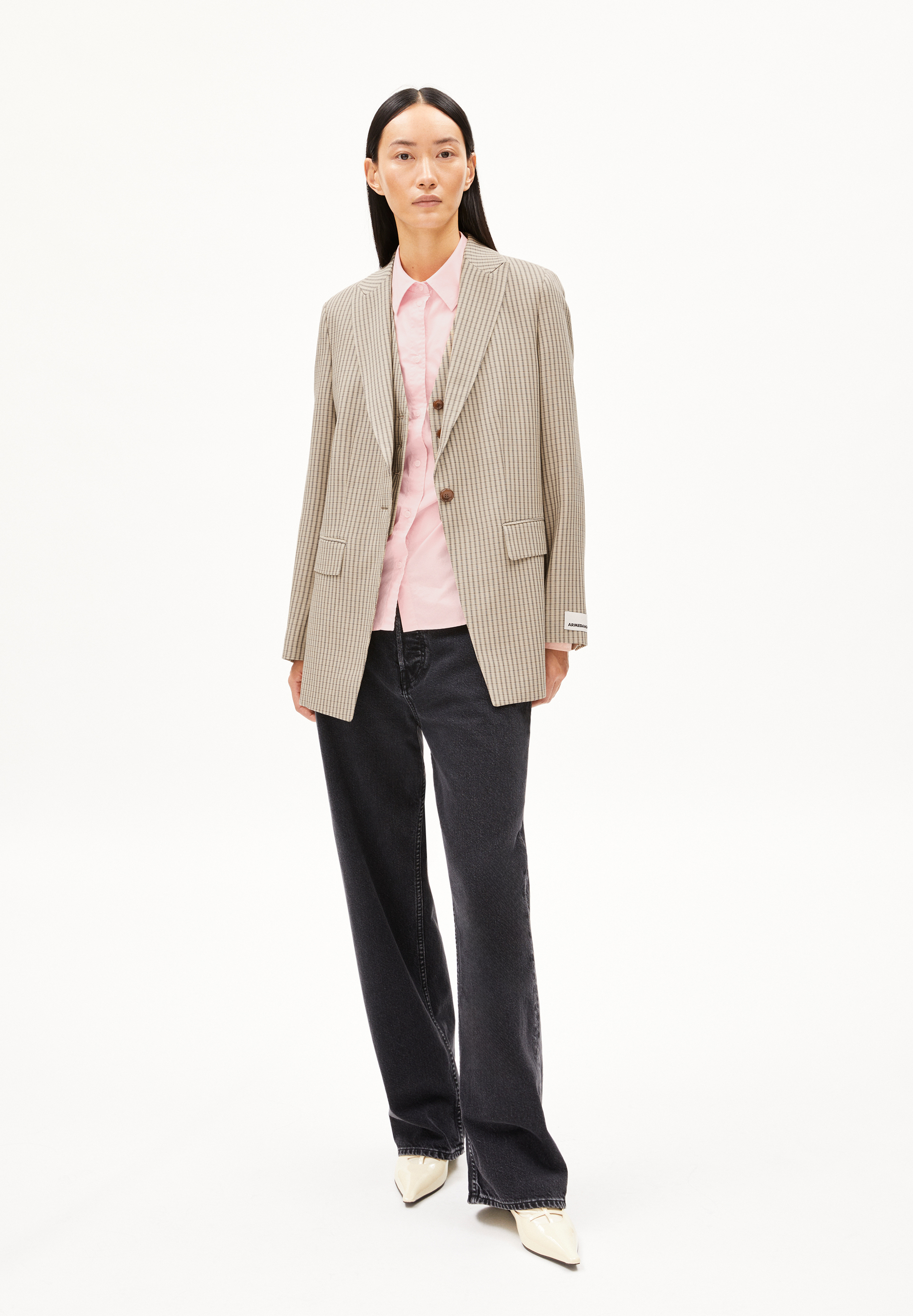 MIKULAA CHECK Blazer en viscose LENZING™ ECOVERO™