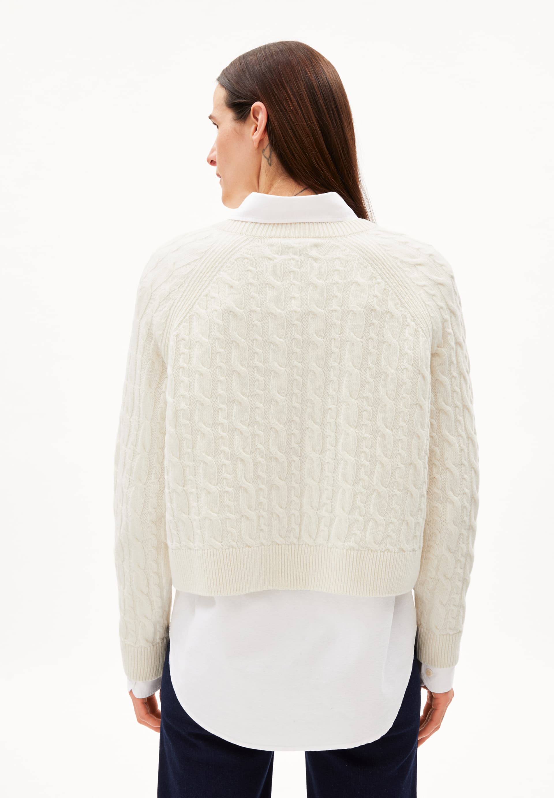 DILIRIAA CABLE Pullover Loose Fit aus Bio-Woll Mix