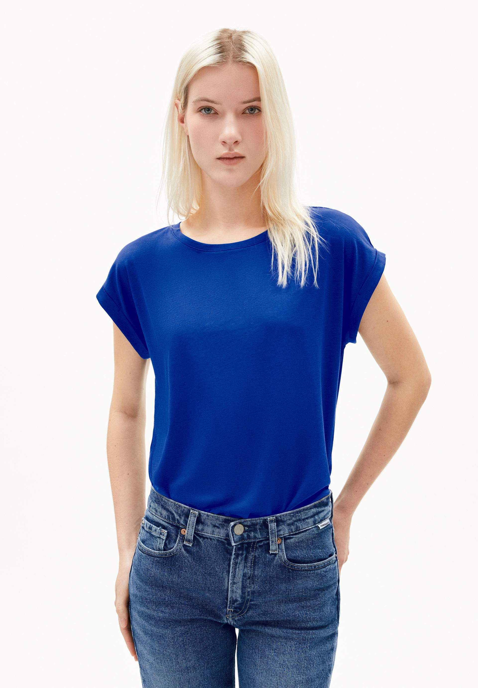 JILAANA T-shirt met loose fit van TENCEL™ Lyocell-mix