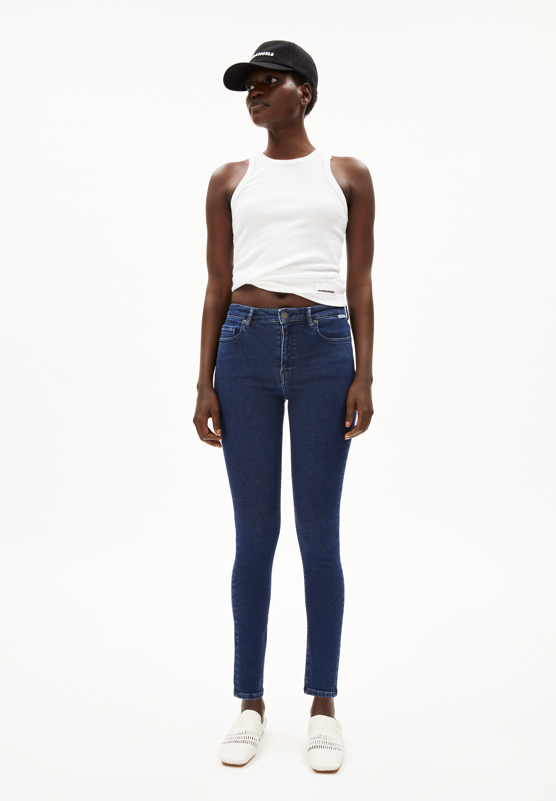 TILLAA Jean jambe skinny taille mi-haute en coton bio mélangé x-stretch