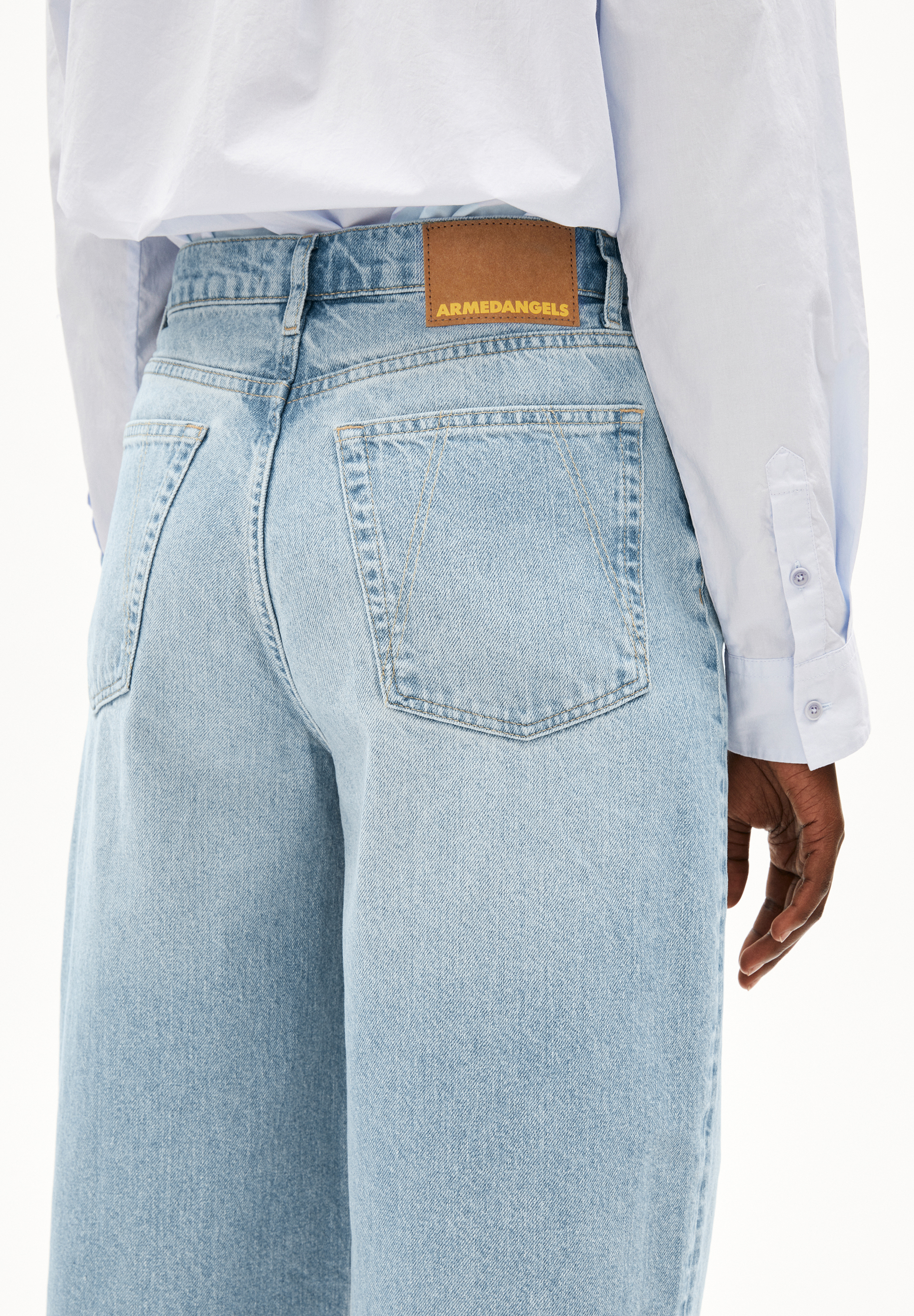 BLINAA Jeans Wide Leg High Waist recycelte Baumwolle Non-Stretch