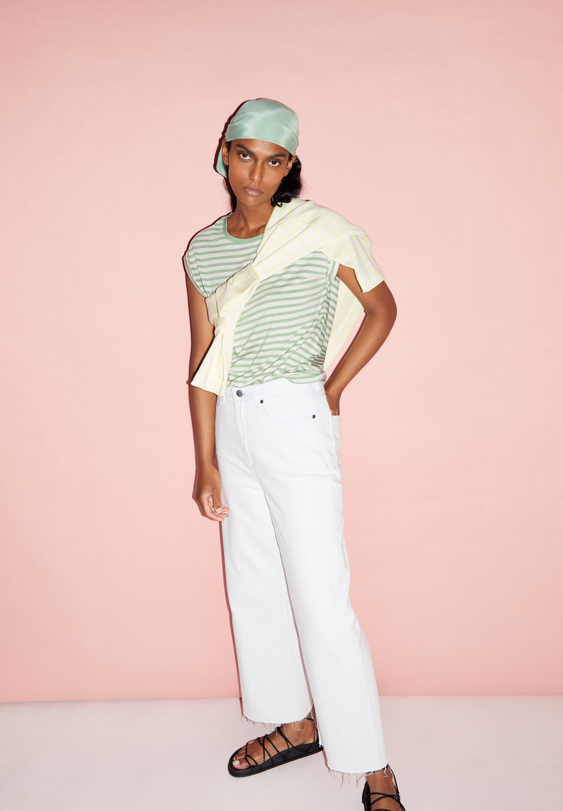 JILAANA STRIPES T-Shirt Loose Fit made of TENCEL™ Lyocell Mix