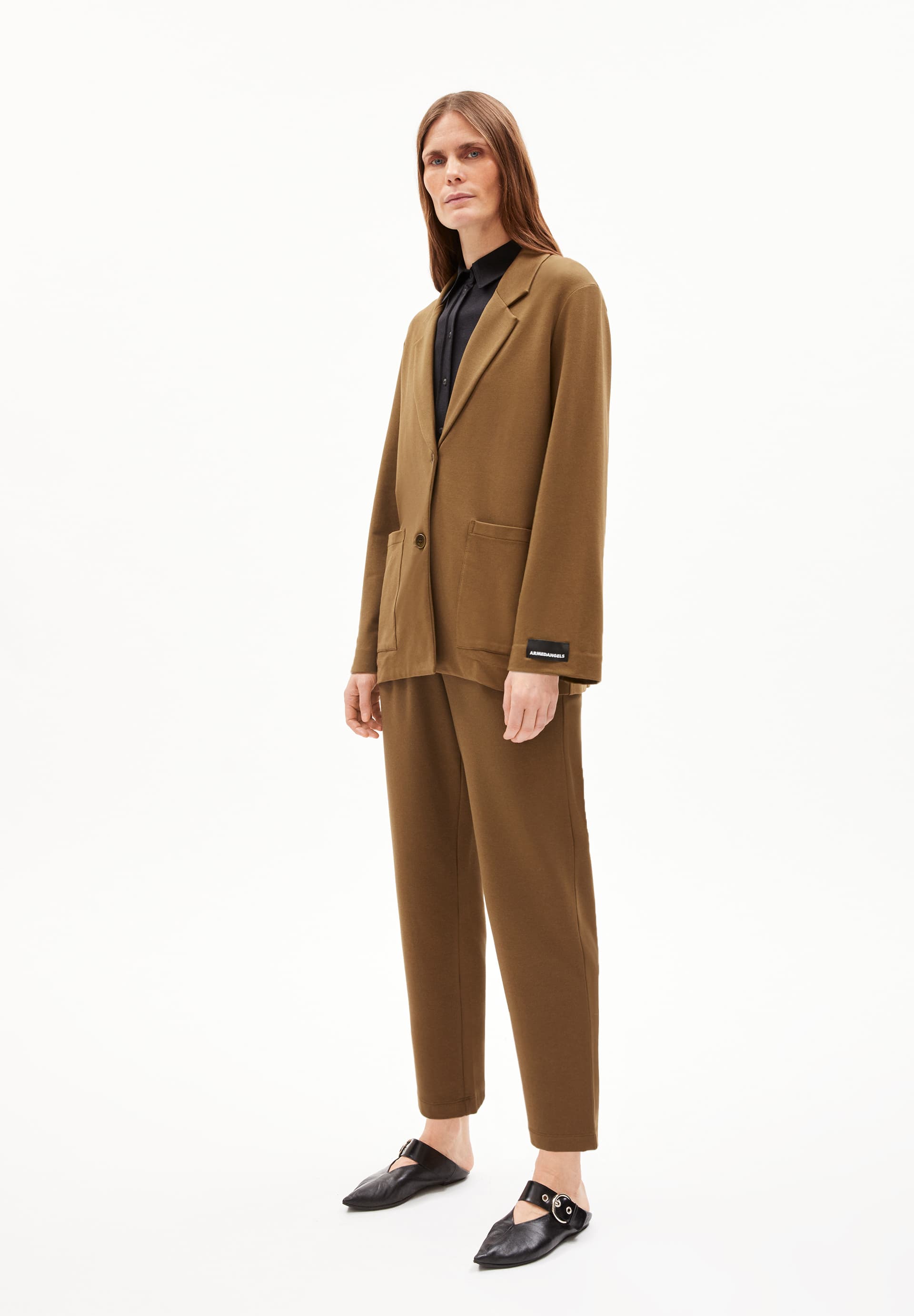 MARIAA FERNANDAA Jersey blazer met oversized fit van biologische katoenmix