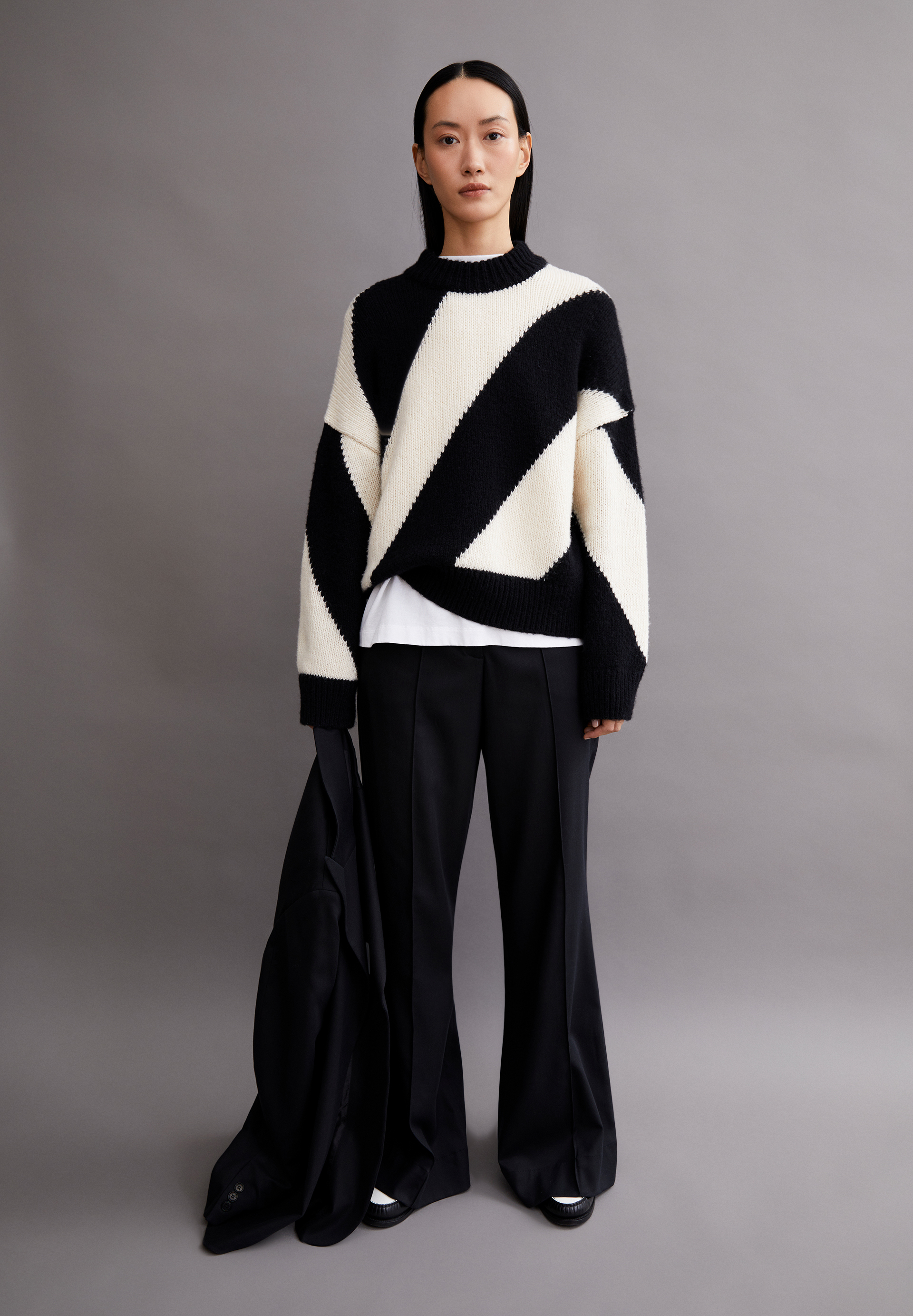 SADNAA STRIPES Sweater Oversized Fit made of Merino-Wool Mix