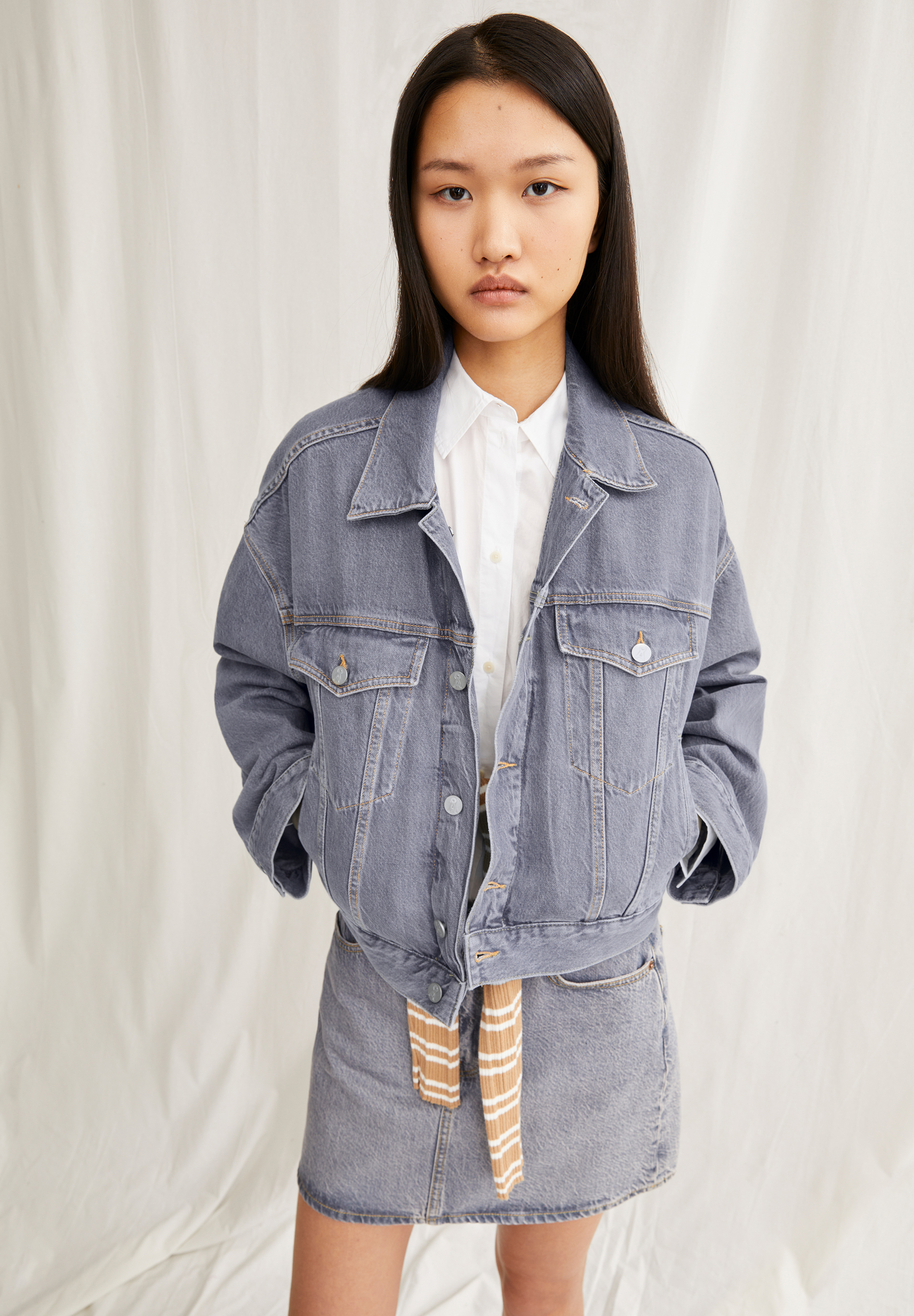 PAASITHE Denim Jacket made of Organic Cotton Mix