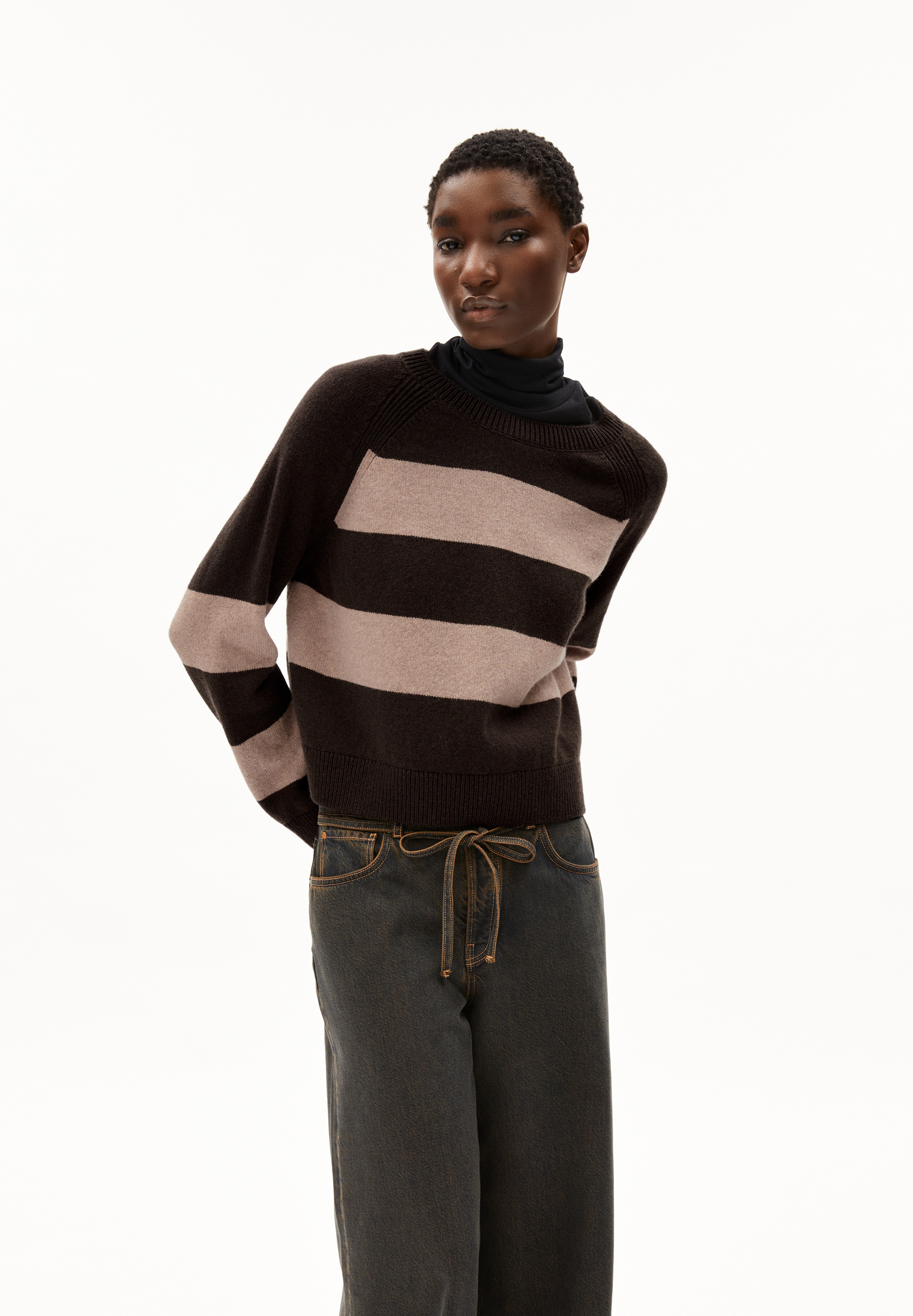 DILIRIAA STRIPES Sweater Loose Fit made of Organic Wool Mix