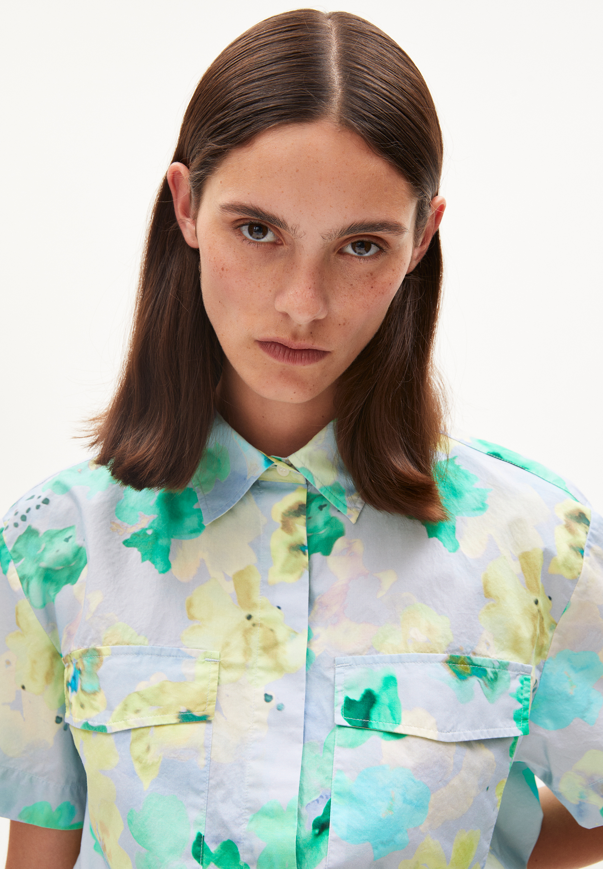 ELIANAA AQUA FLORAL Blouse Relaxed Fit made of Organic Cotton