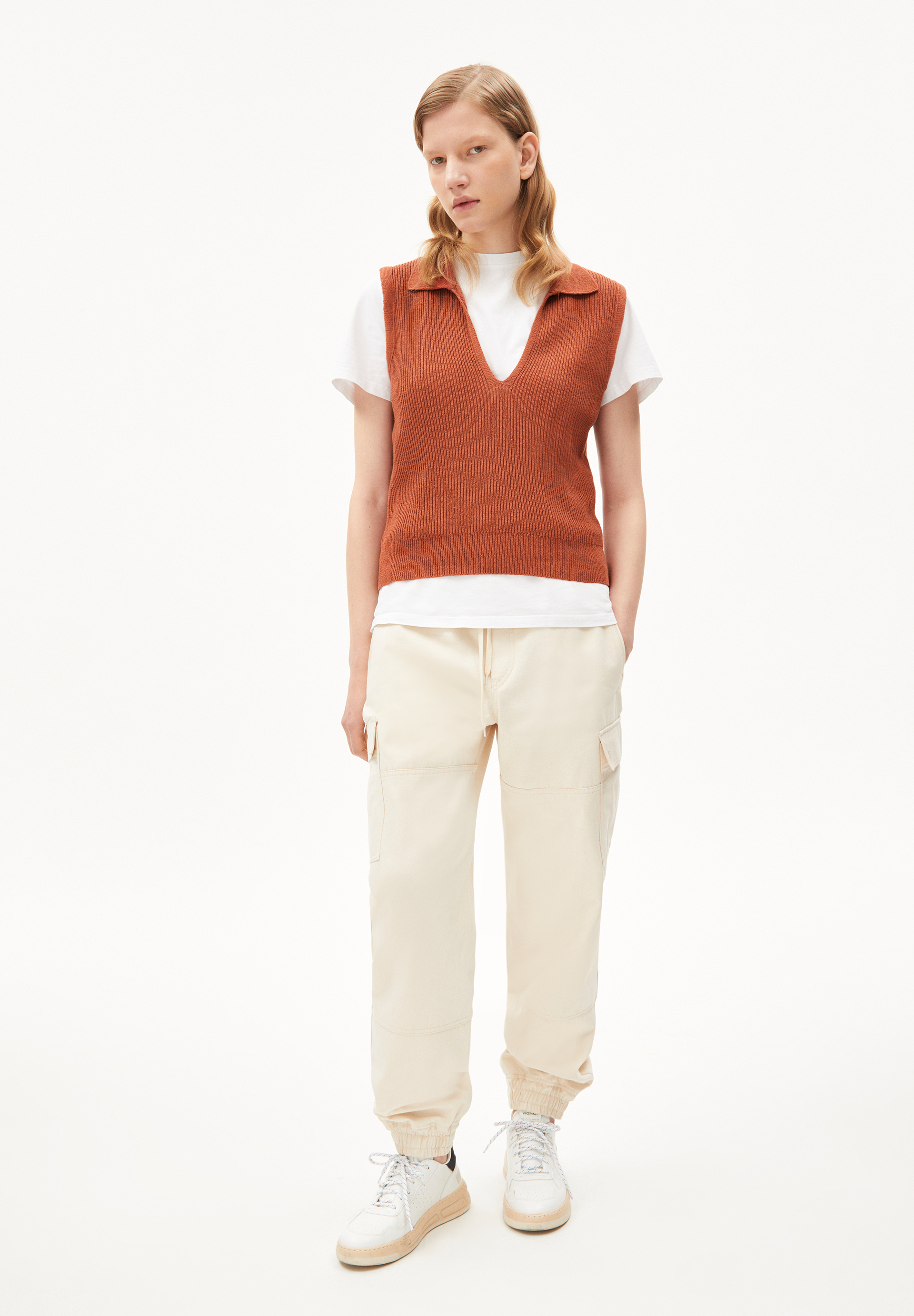 ROBERTAA LINO Knit Top Relaxed Fit made of Linen-Mix