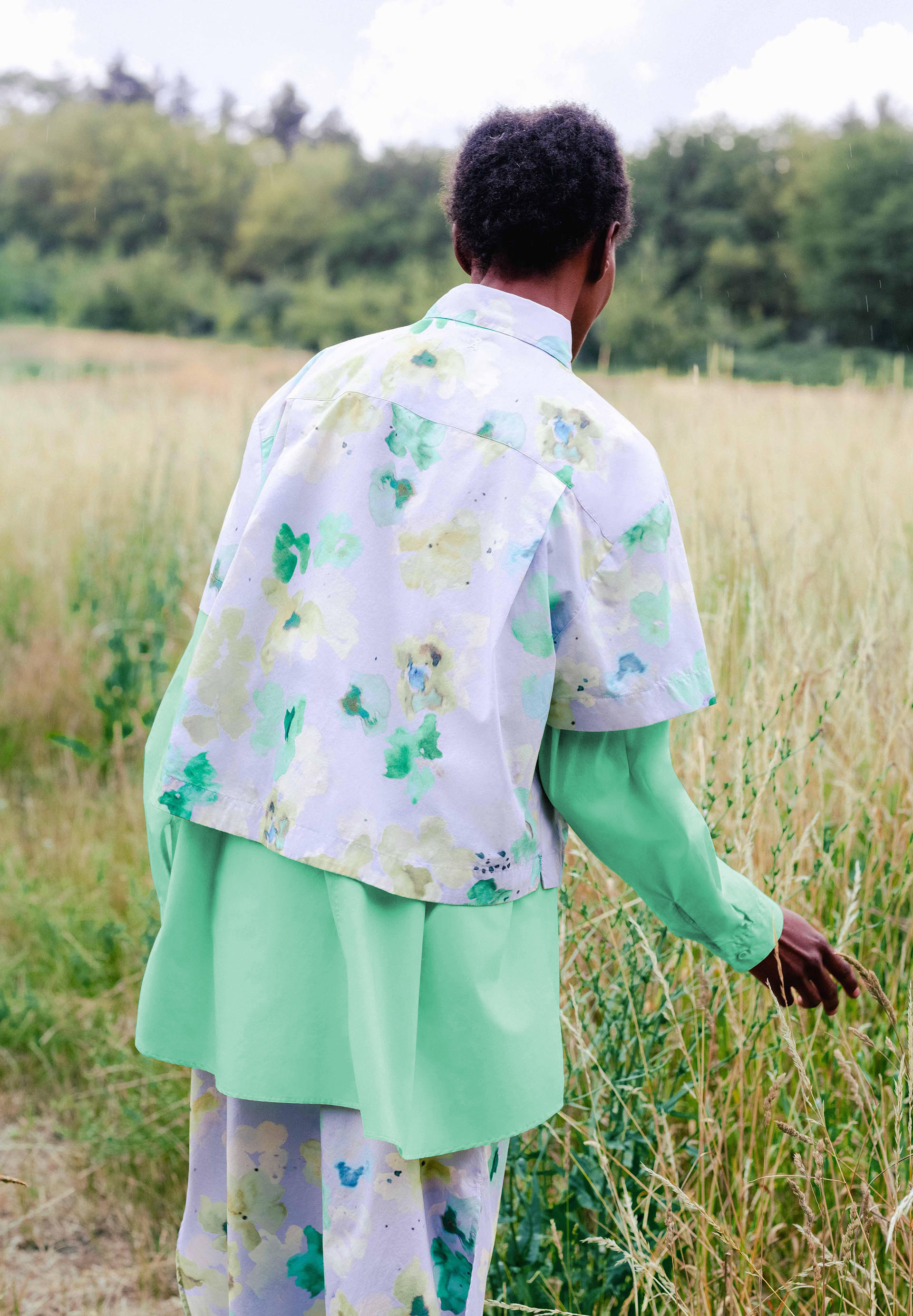 ELIANAA AQUA FLORAL Blouse Relaxed Fit made of Organic Cotton