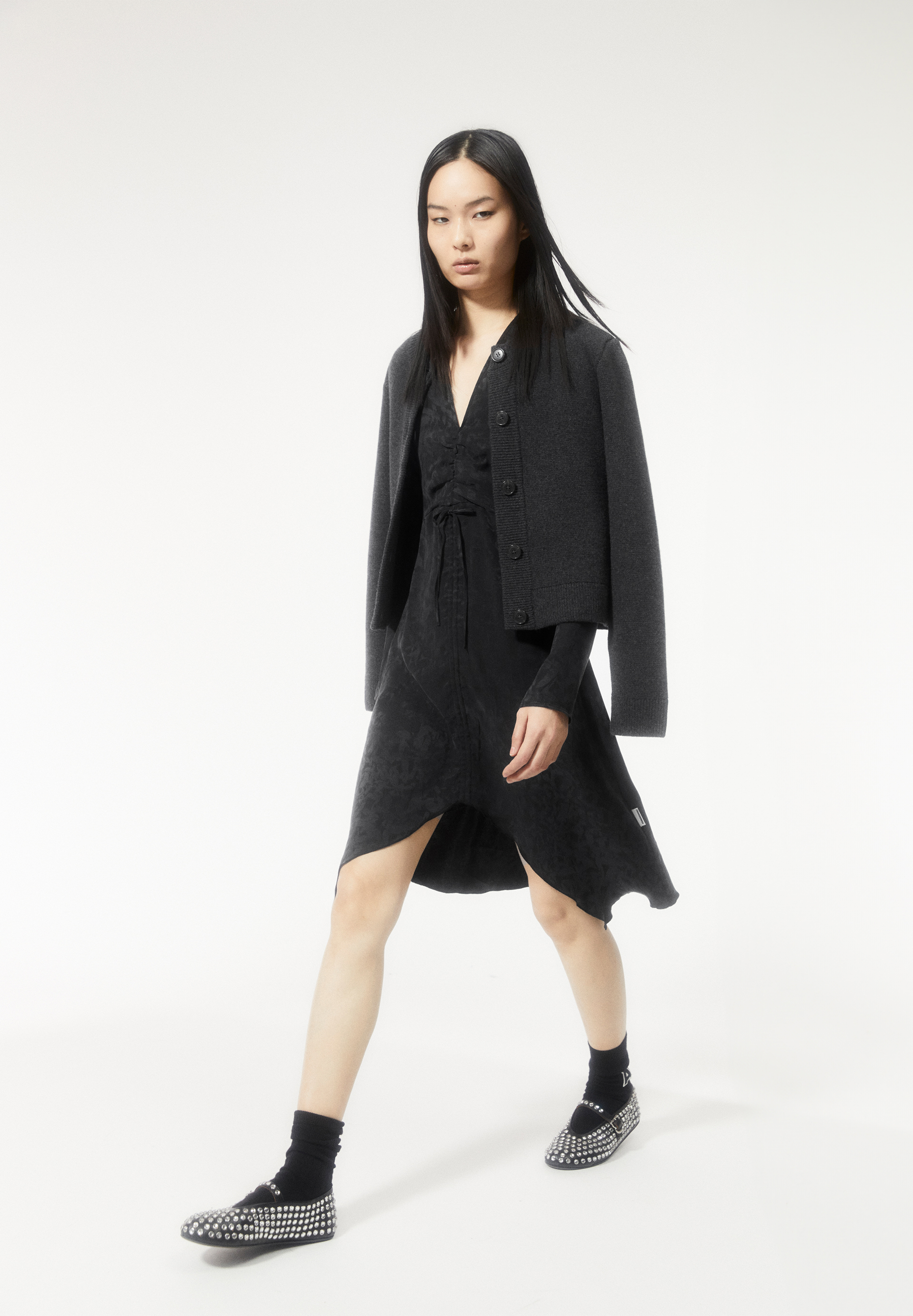 TINRAA JACQ Woven Dress Regular Fit made of TENCEL™ Lyocell Mix