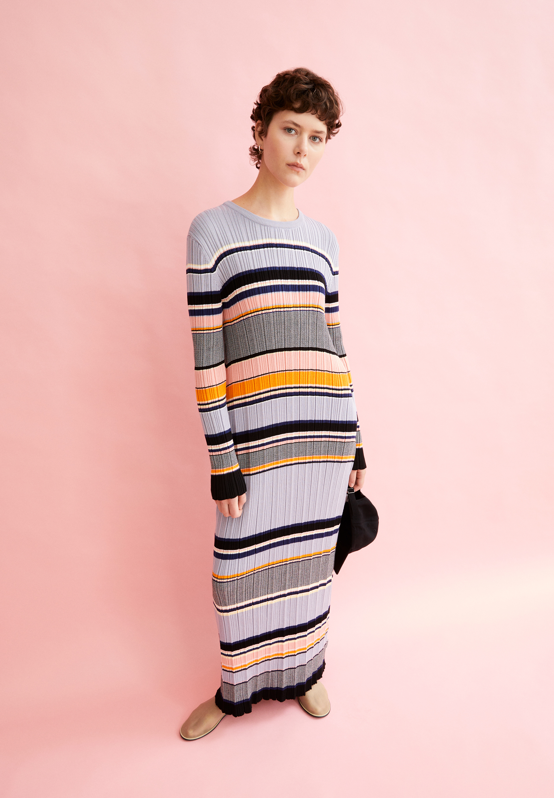 KAAMILA STRIPES Robe en tricot de coton biologique