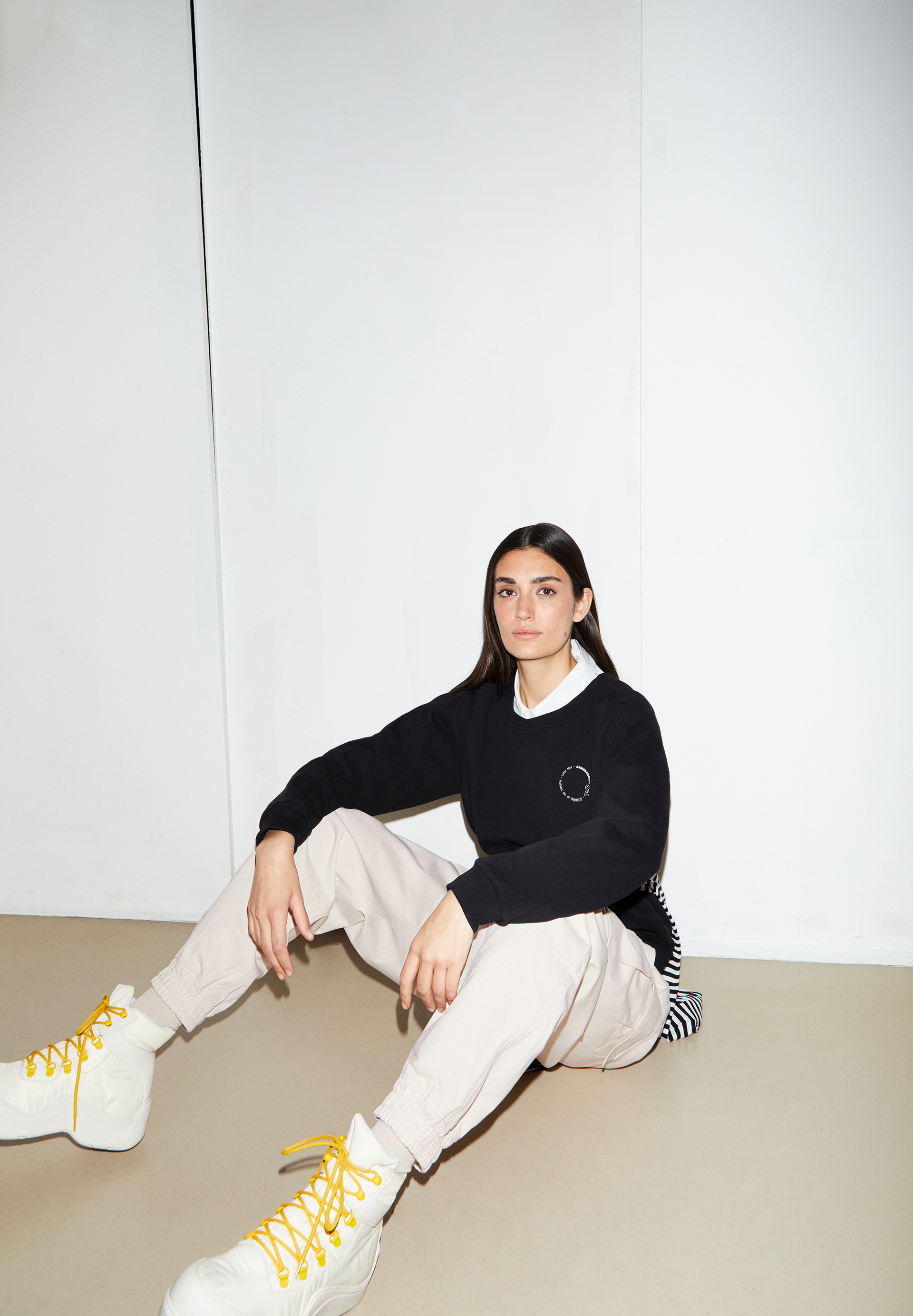 ZAYAA CIRCLE Sweatshirt met loose fit van biologische katoenmix