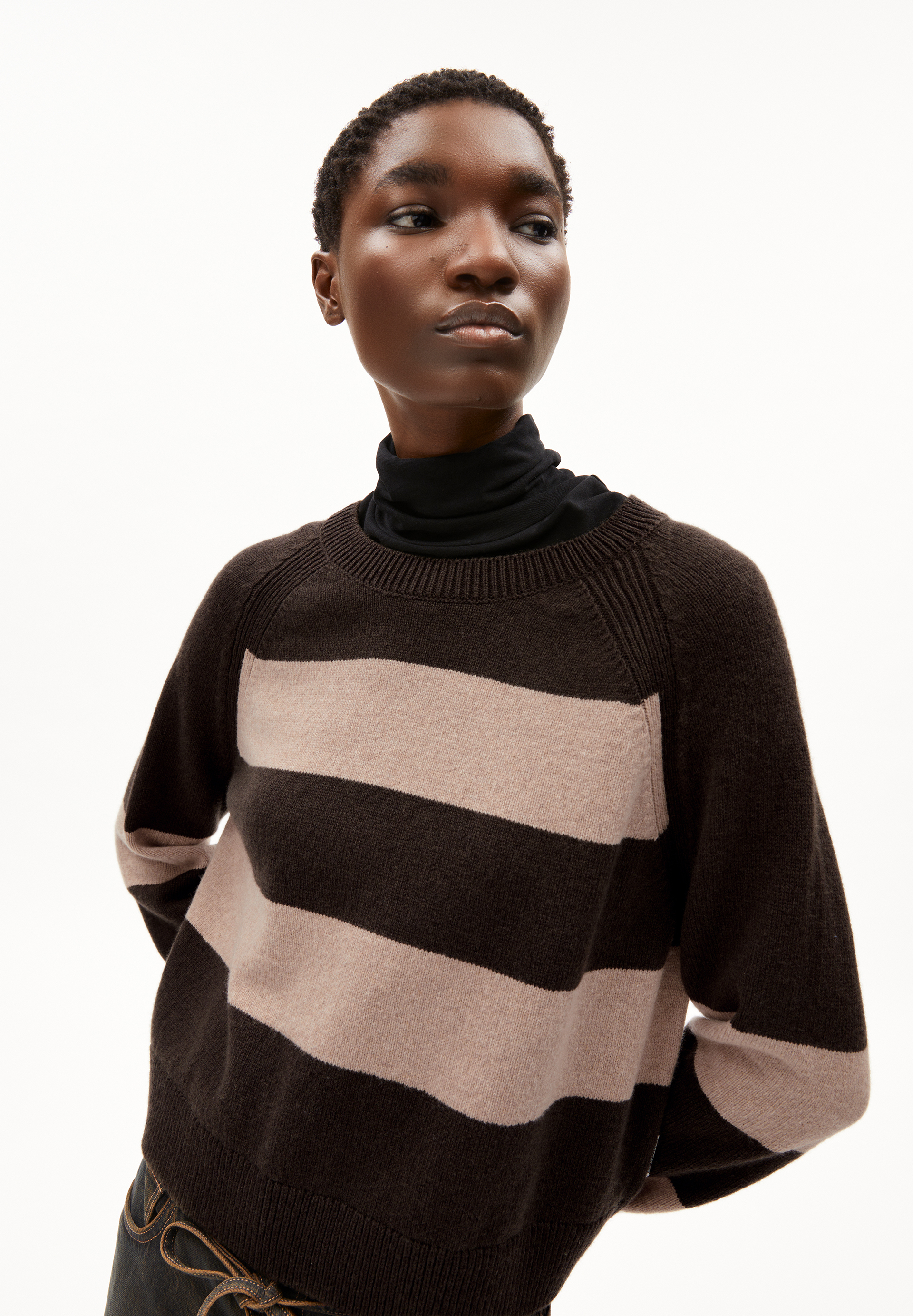 DILIRIAA STRIPES Sweater Loose Fit made of Organic Wool Mix