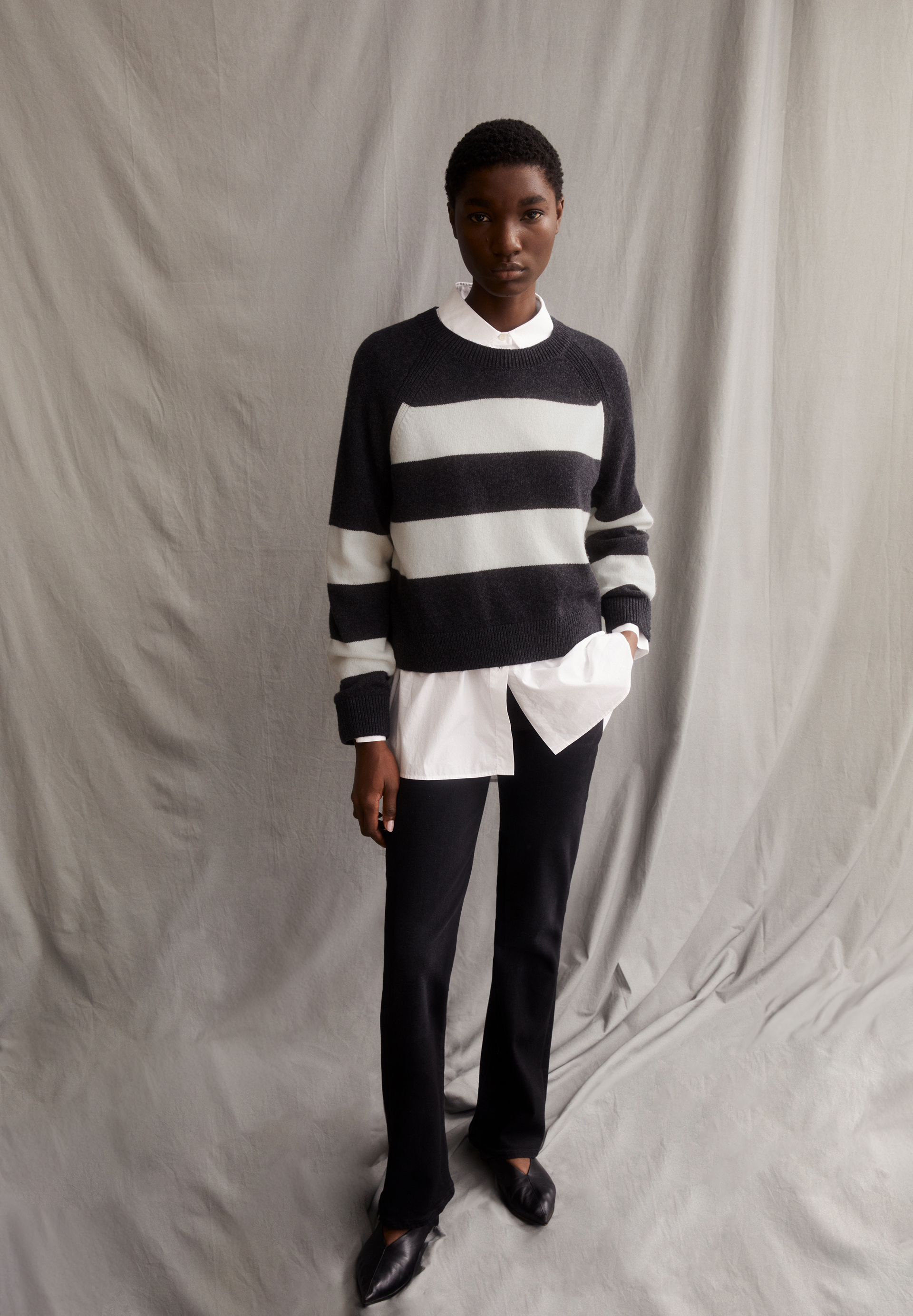 DILIRIAA STRIPES Sweater Loose Fit made of Organic Wool Mix