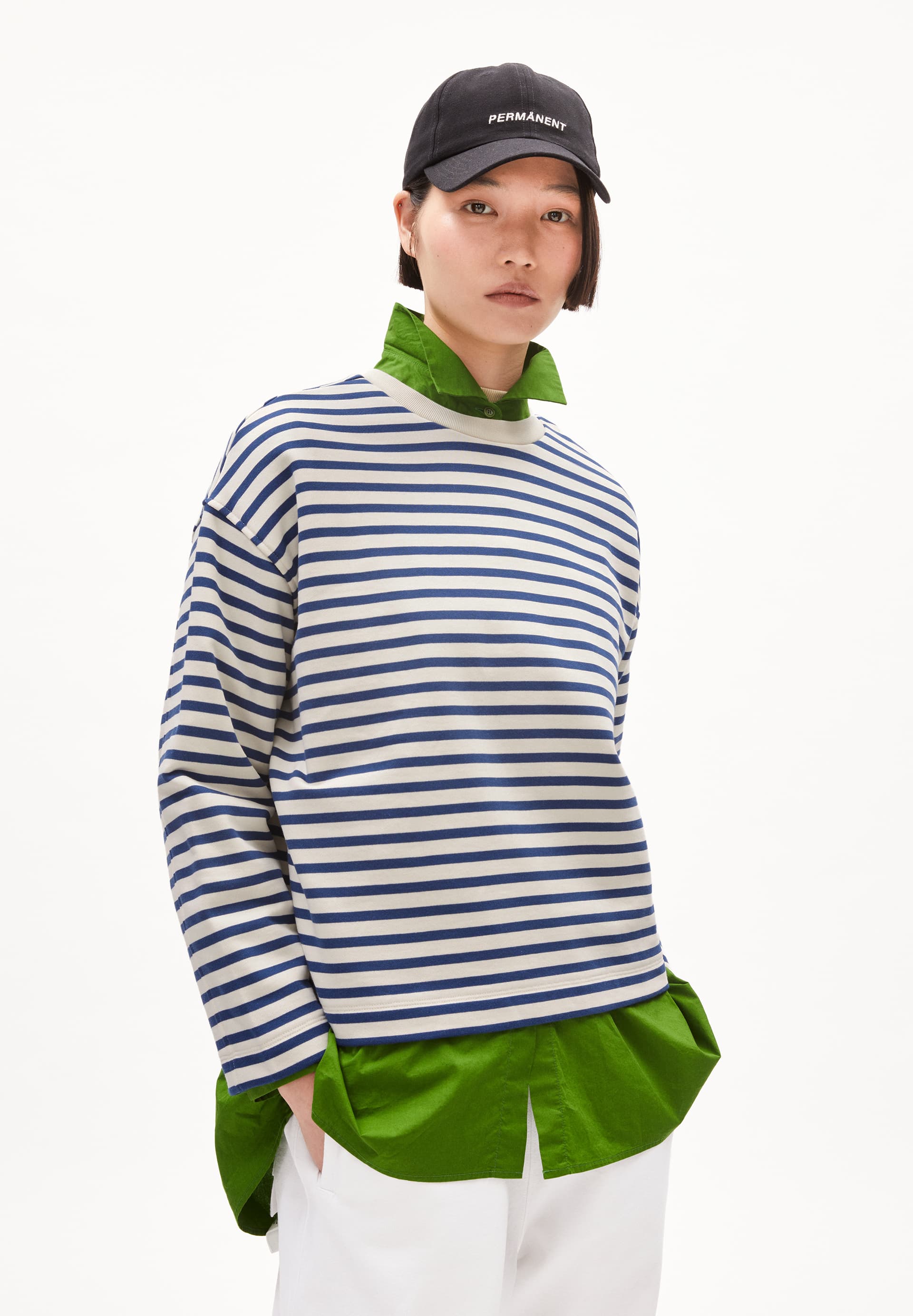 FRANKAA MAARLEN STRIPE Sweatshirt Oversized Fit aus Bio-Baumwolle