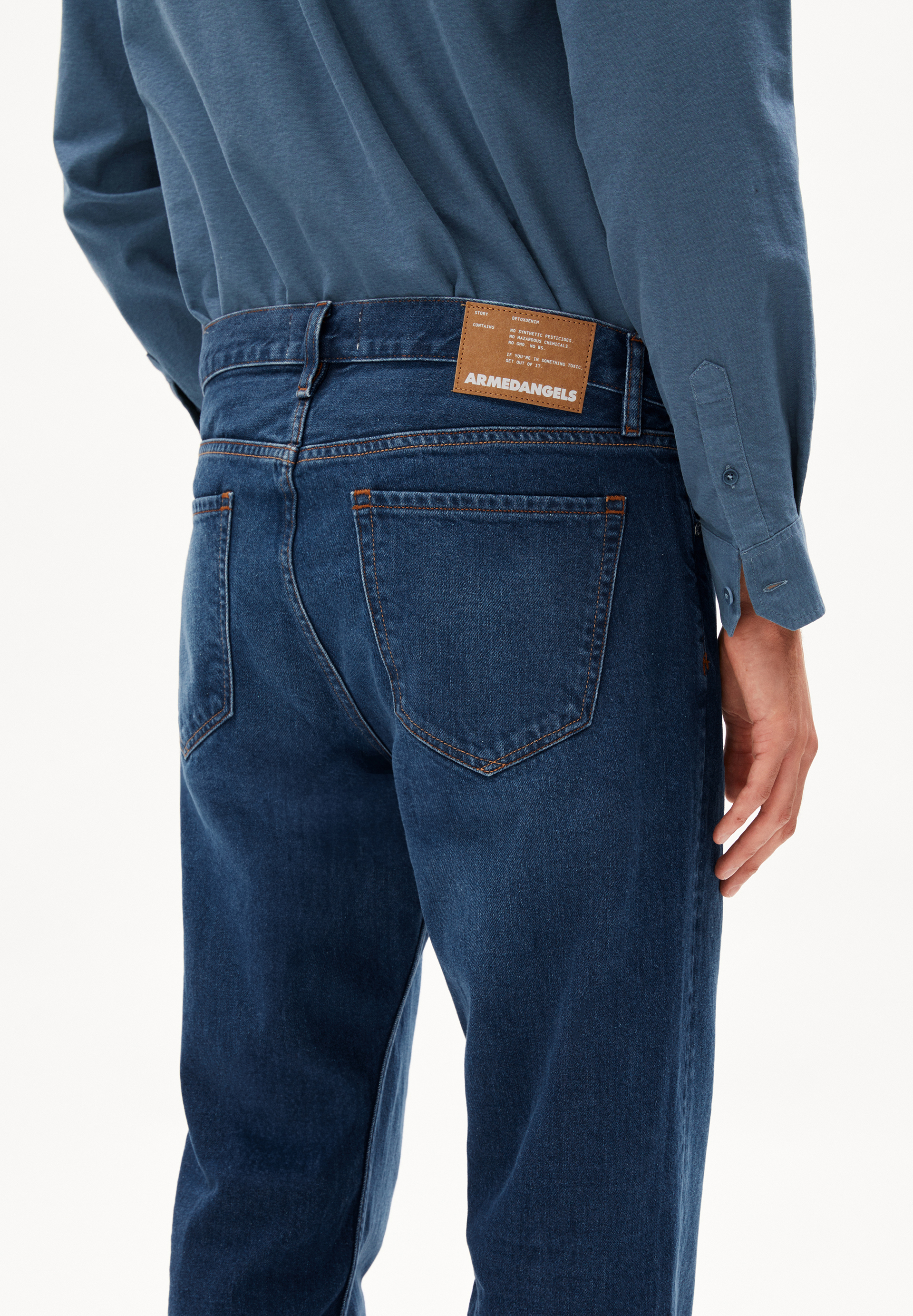 DYLAANO Jean jambe droite taille mi-haute en coton recyclé non stretch