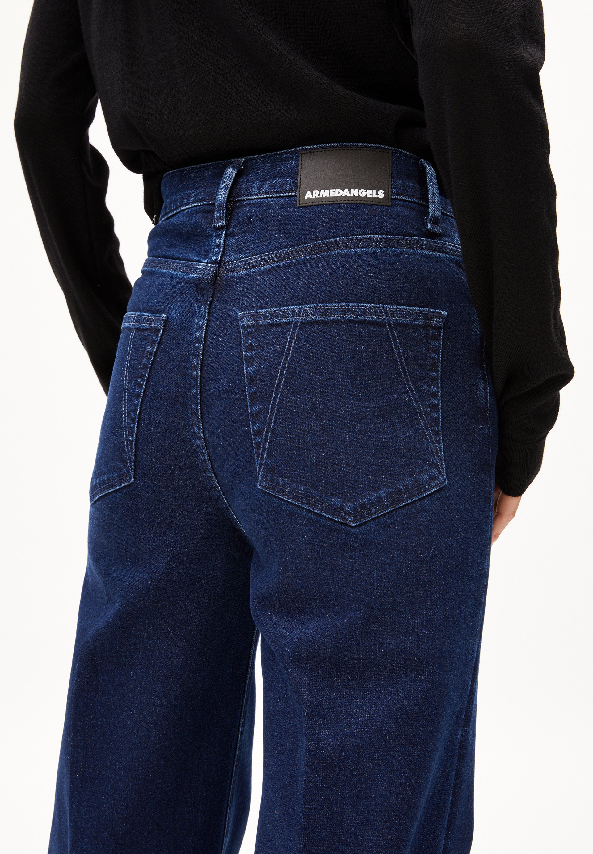 MURLIAA Jean jambe large taille haute en mélange de coton recyclé stretch confortable