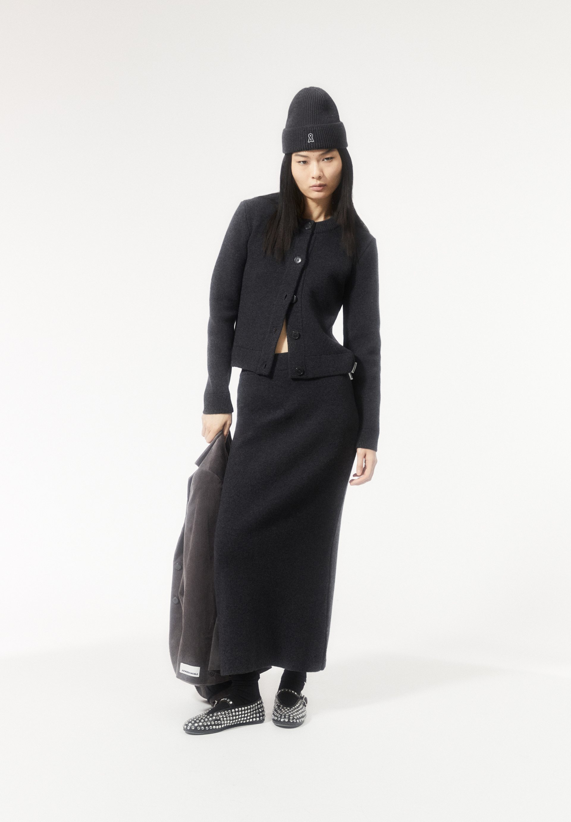 MAALVO WOOL Knit Skirt Slim Fit made of Organic Wool Mix