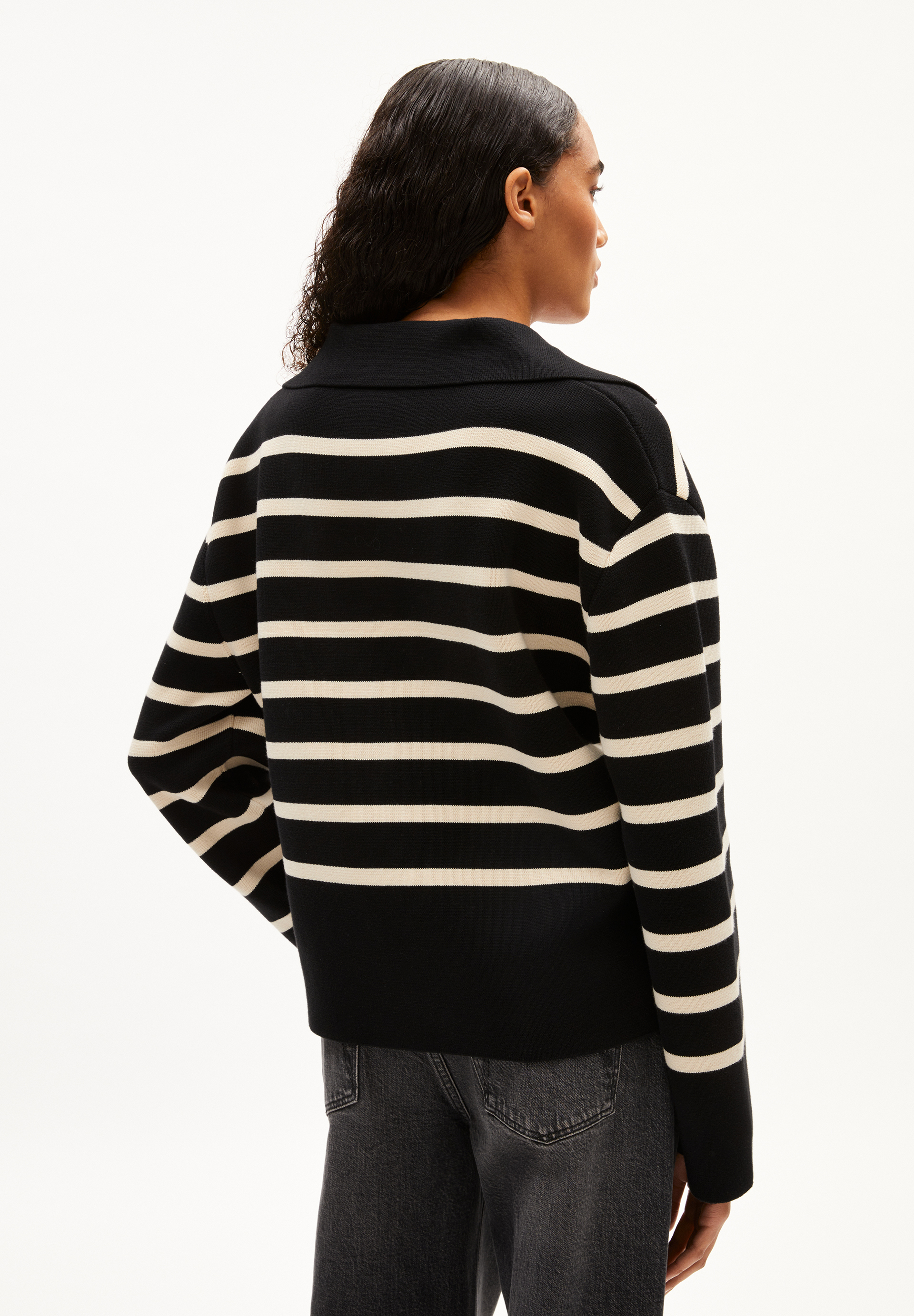 FREJIAAS STRIPES Trui met oversized fit van biologisch katoen