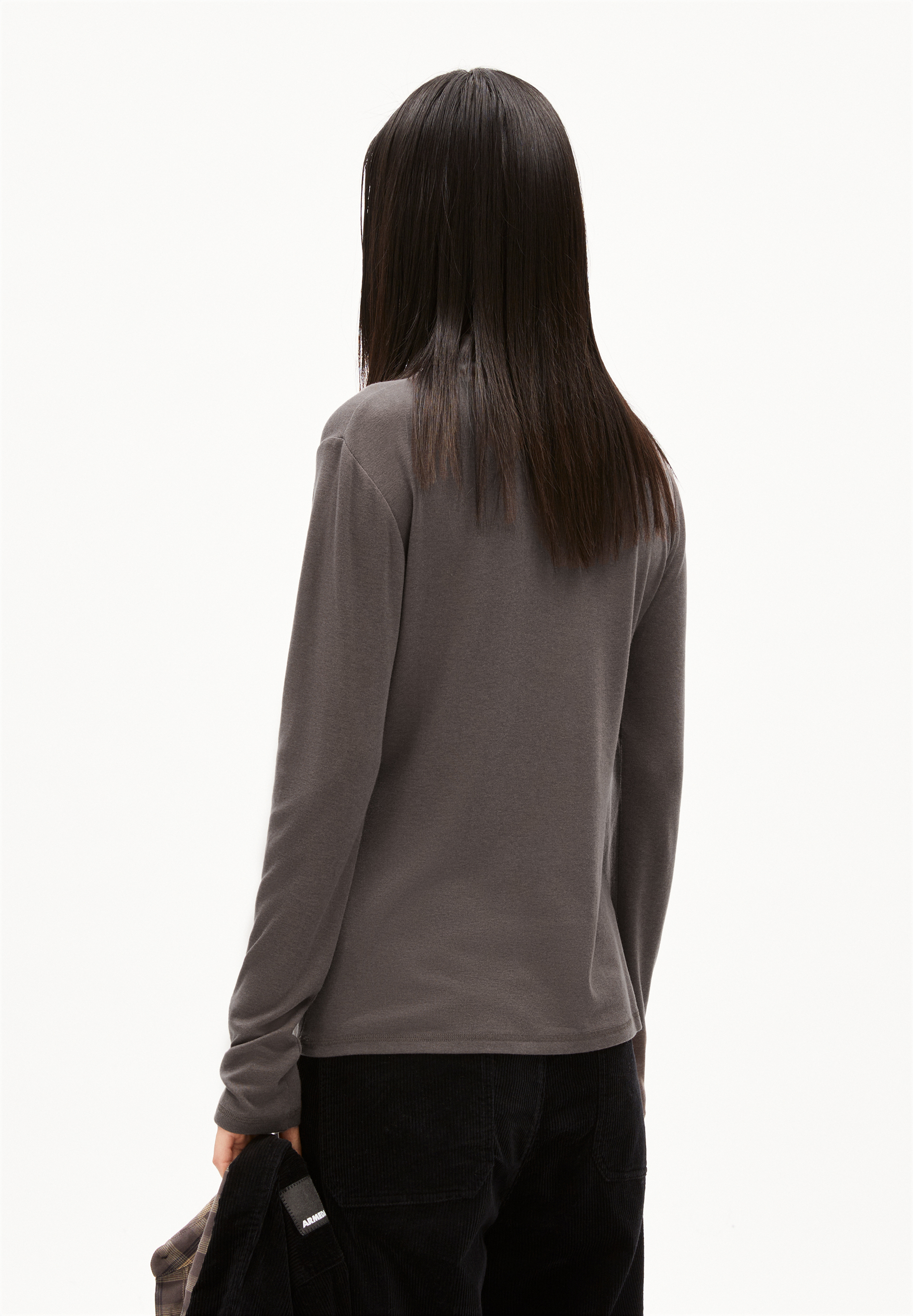 GRAZILIAA WOOL BLEND Longsleeve met slim fit van biologische wolmix