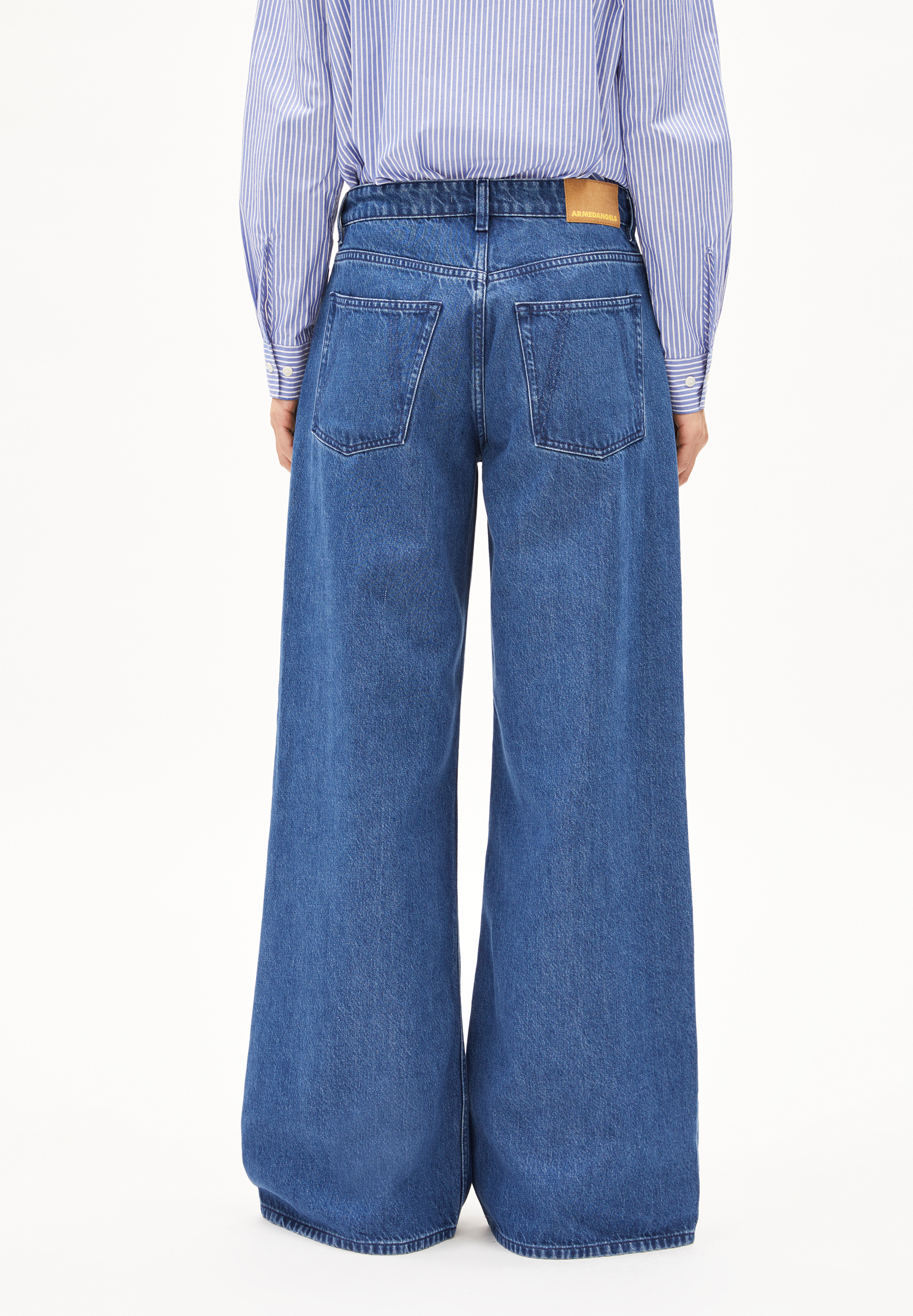 ASTRAEAAS Jeans Wide Leg Mid Waist Bio-Baumwoll Mix Non-Stretch