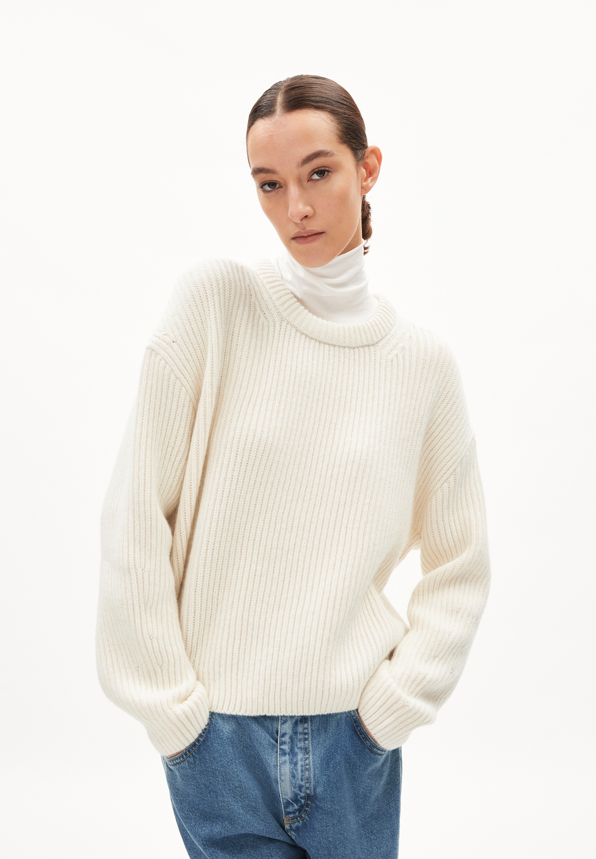 NAARUKO Sweater Loose Fit made of Organic Wool Mix