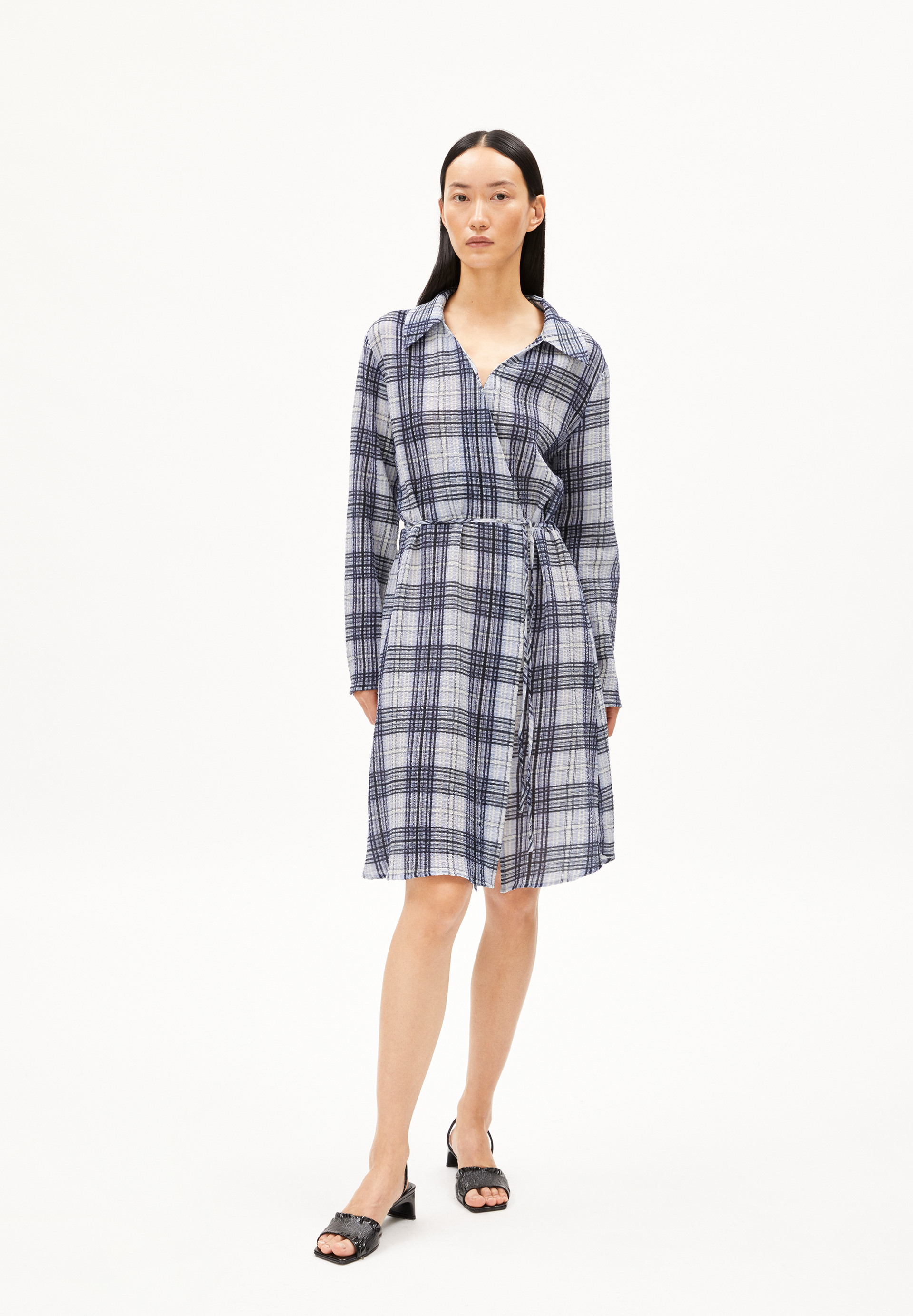 FEMAALE CHECK Woven Dress made of Organic Cotton Mix