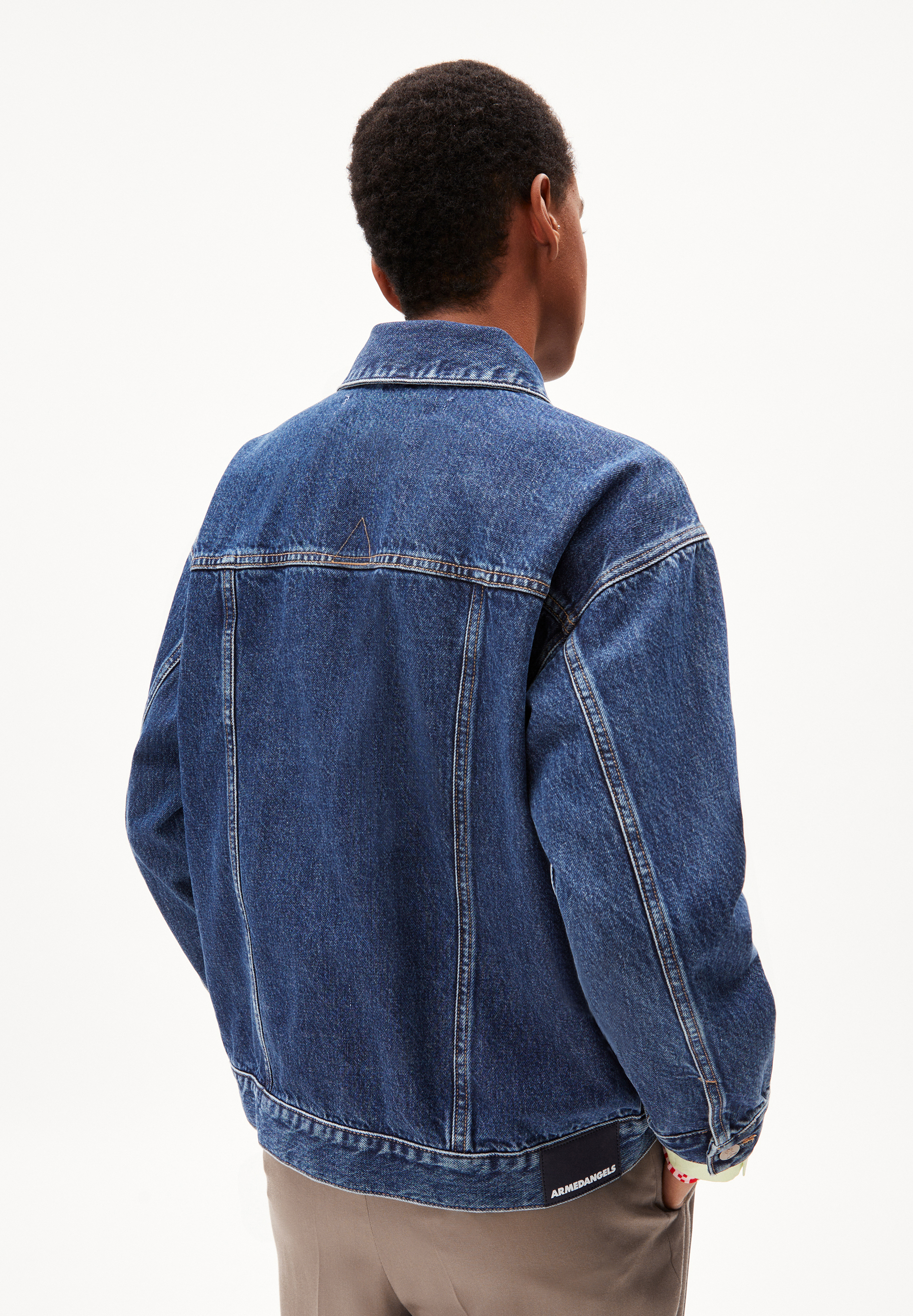 VELITAA OVERSIZED Jeansvest met oversized fit van biologische katoenmix