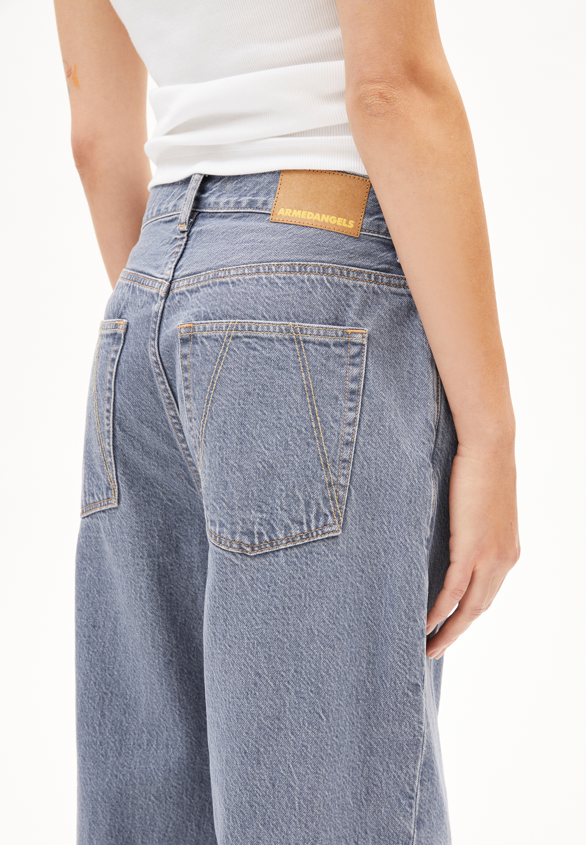 HAAYI Jean baggy taille basse en coton bio mélangé non stretch