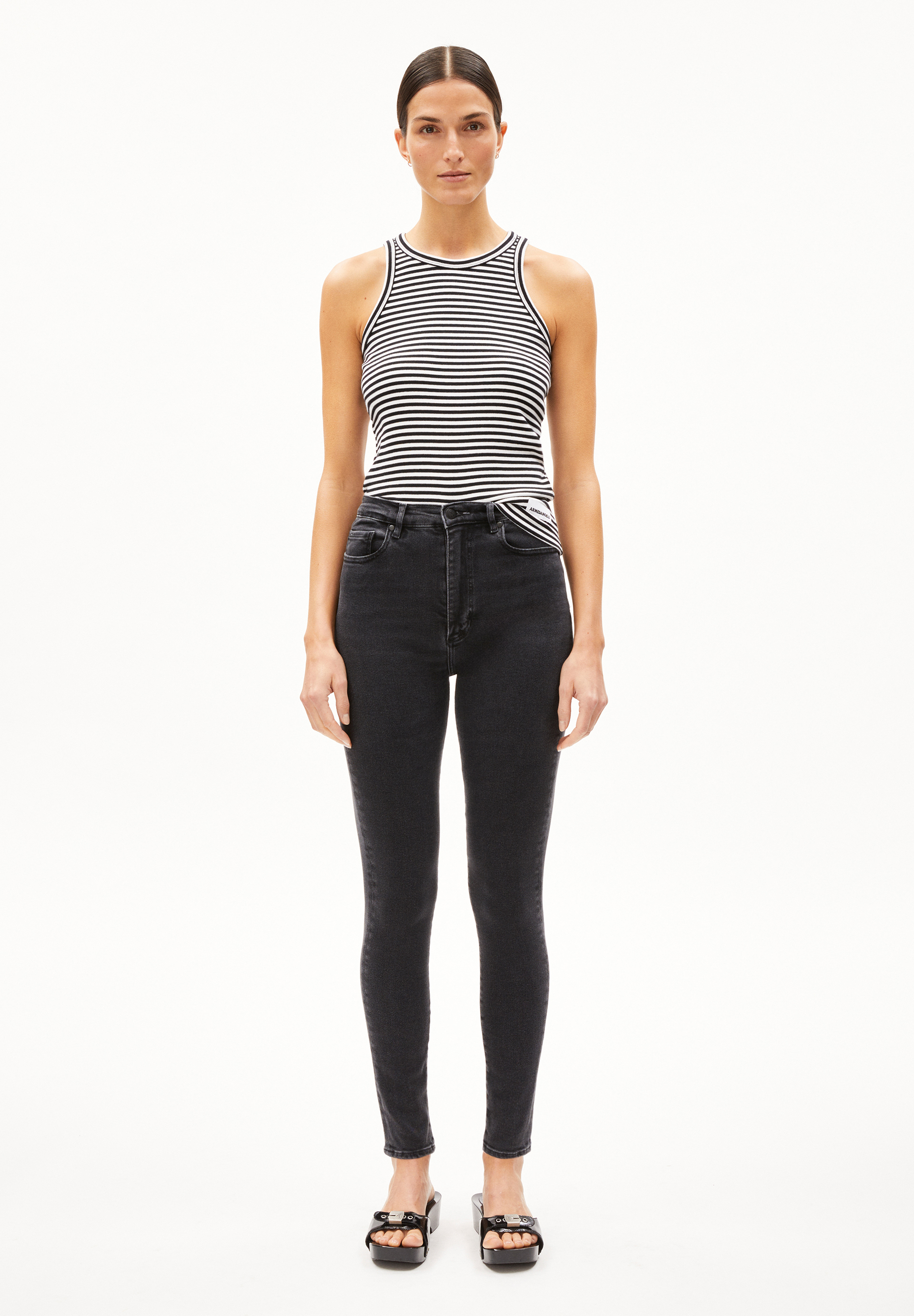 INGAA Jean skinny taille haute en coton bio mélangé x-stretch