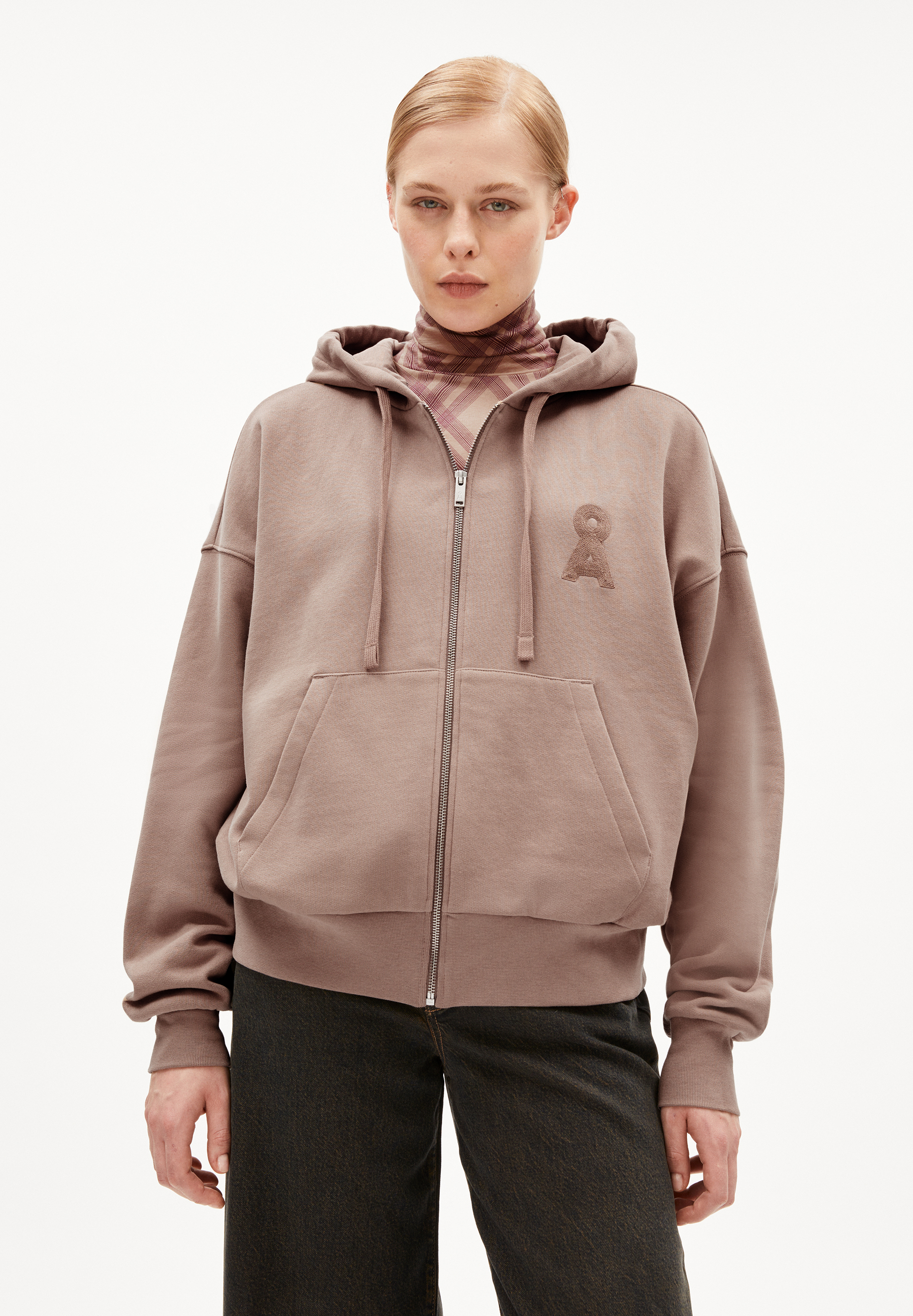 NIDORINAA Sweatjacke Oversized Fit aus Bio-Baumwolle