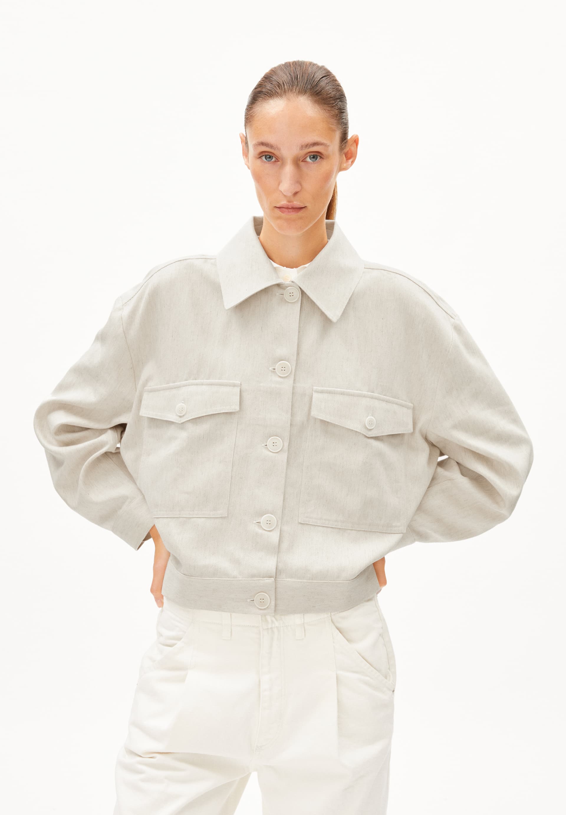 AALISEA LINO HEAVY Overshirt met oversized fit van linnenmix