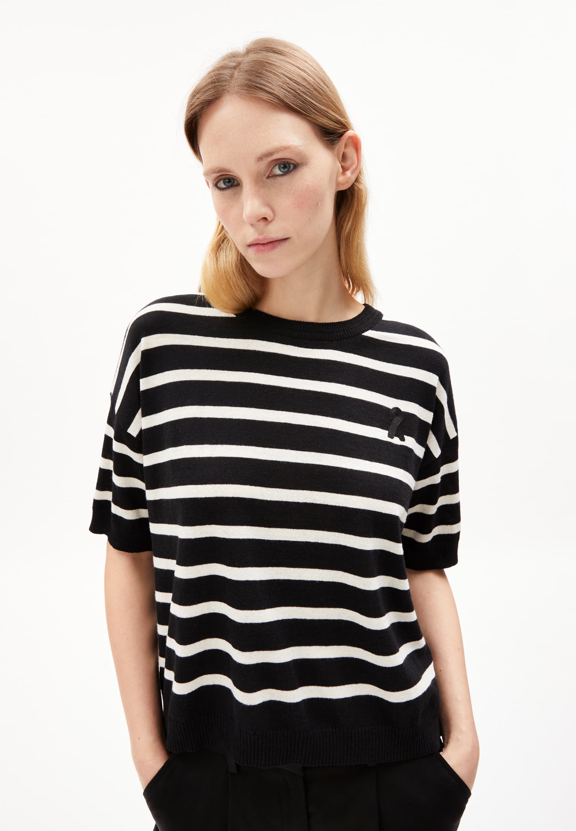 LILLAAS STRIPES Knit Shirt Relaxed Fit made of Linen-Mix