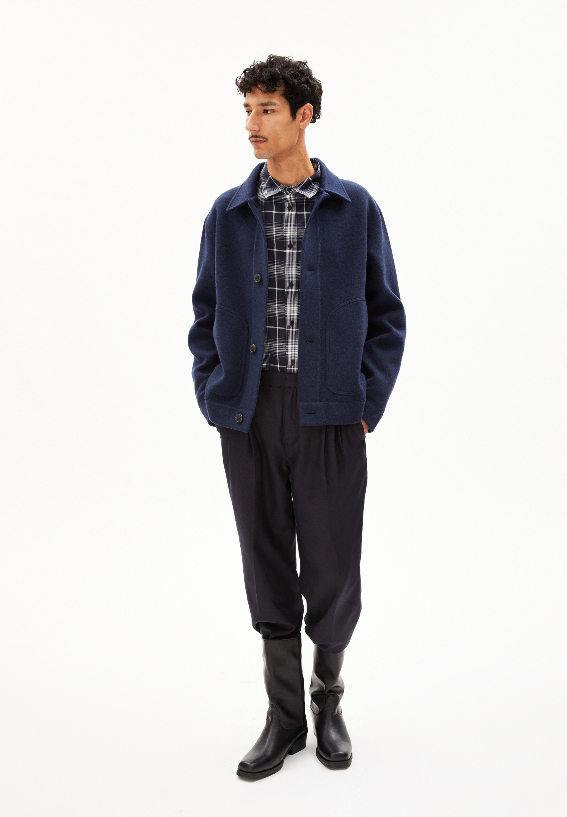 LUCIAAN Overshirt Relaxed Fit made of Organic Wool Mix