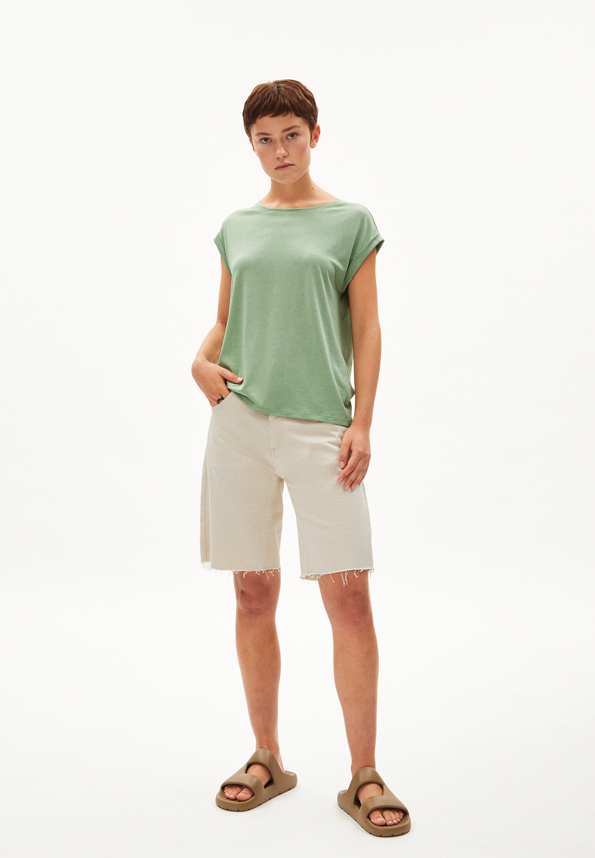 JILAANA T-Shirt Regular Fit made of TENCEL™ Lyocell Mix