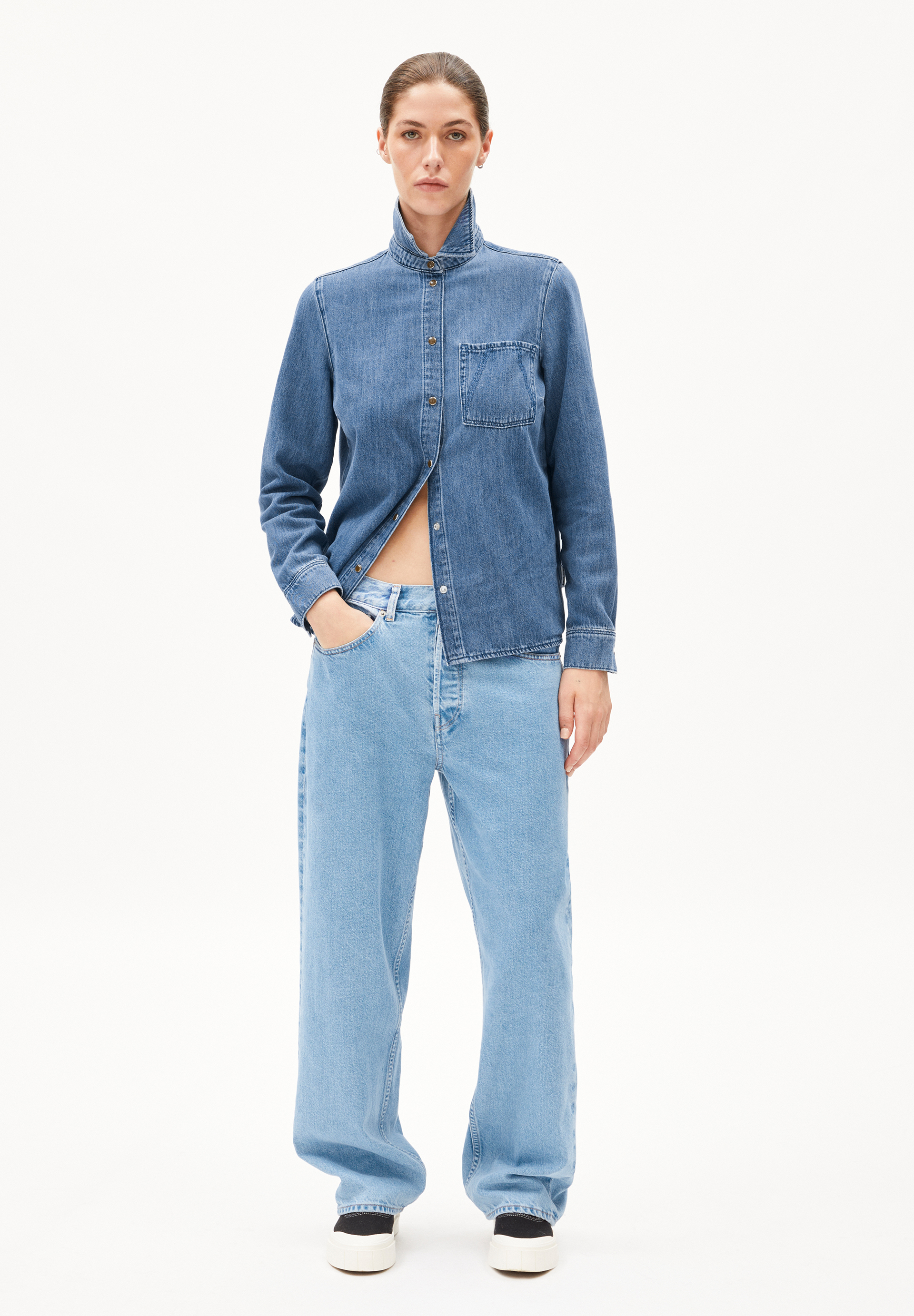 HAAYI Jean baggy taille basse en coton recyclé non stretch