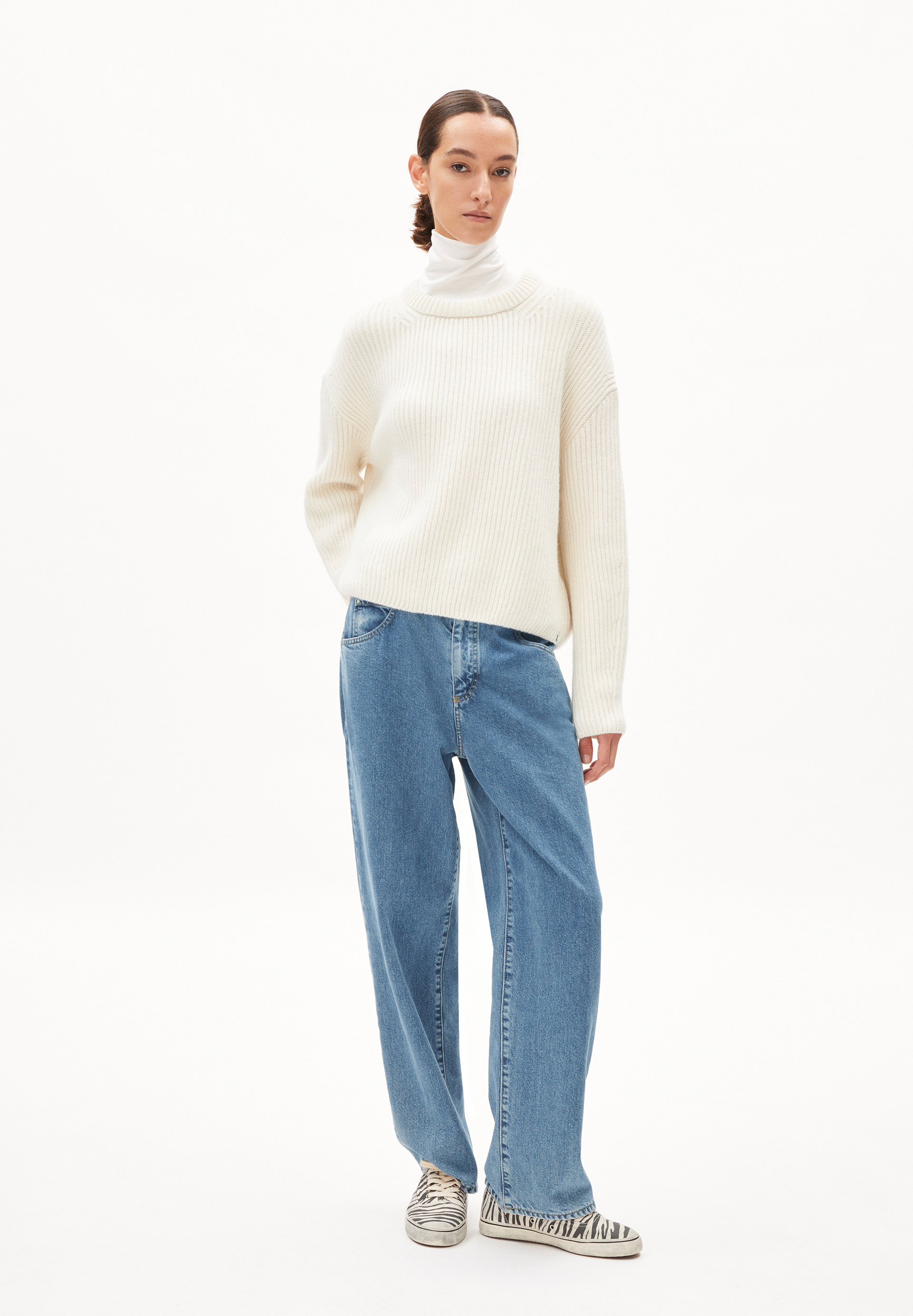 NAARUKO Sweater Loose Fit made of Organic Wool Mix