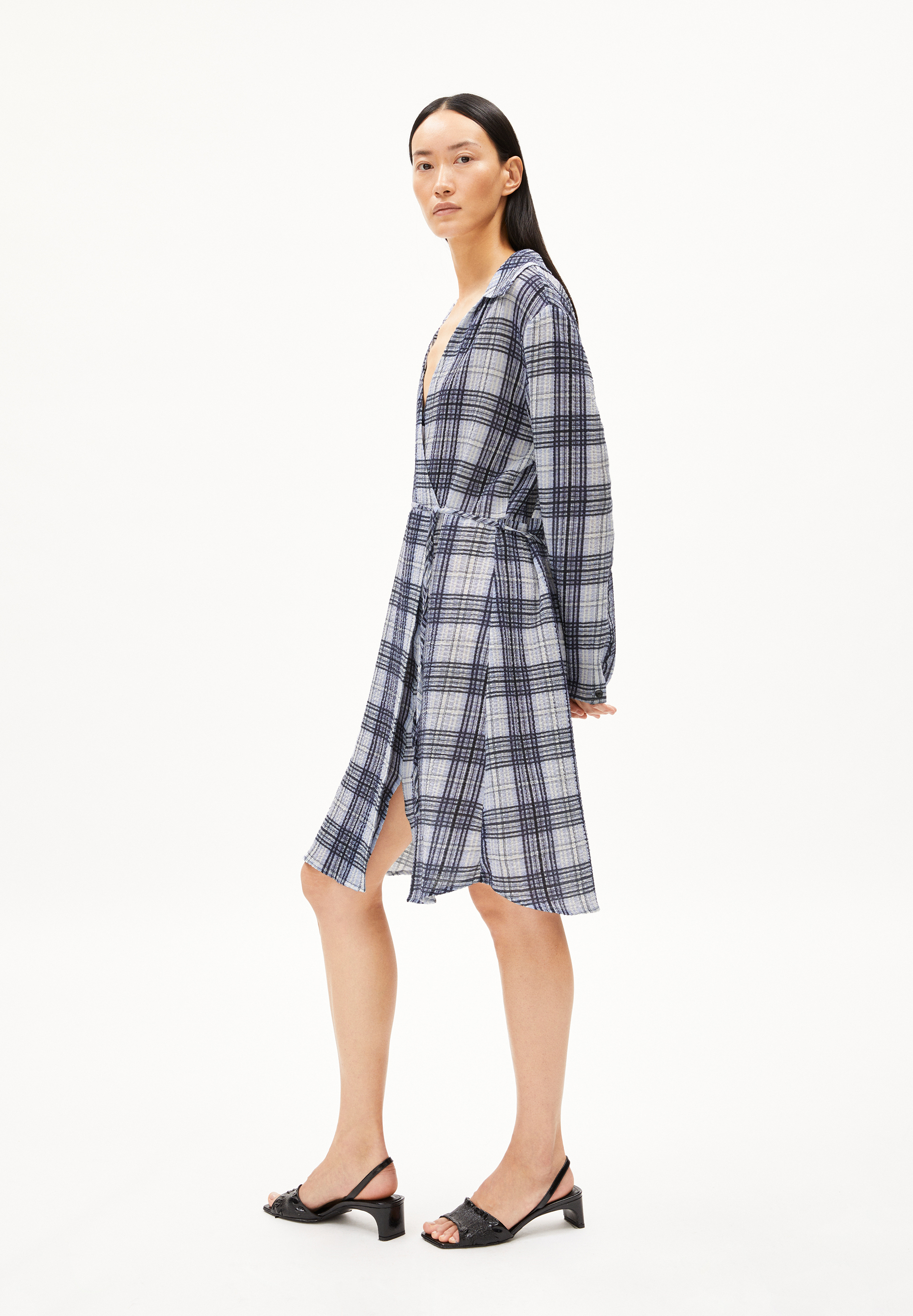 FEMAALE CHECK Woven Dress made of Organic Cotton Mix