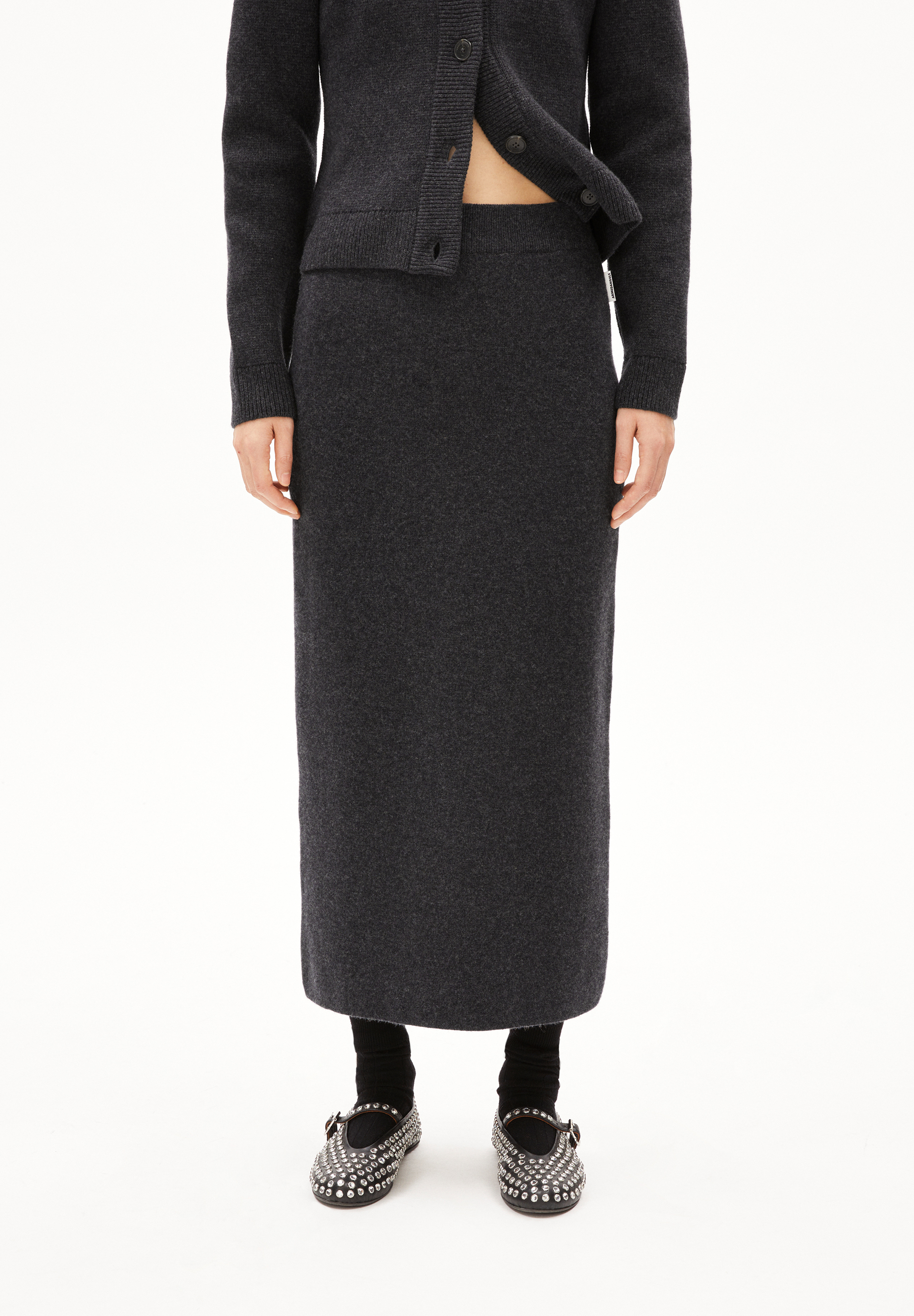 MAALVO WOOL Knit Skirt Slim Fit made of Organic Wool Mix