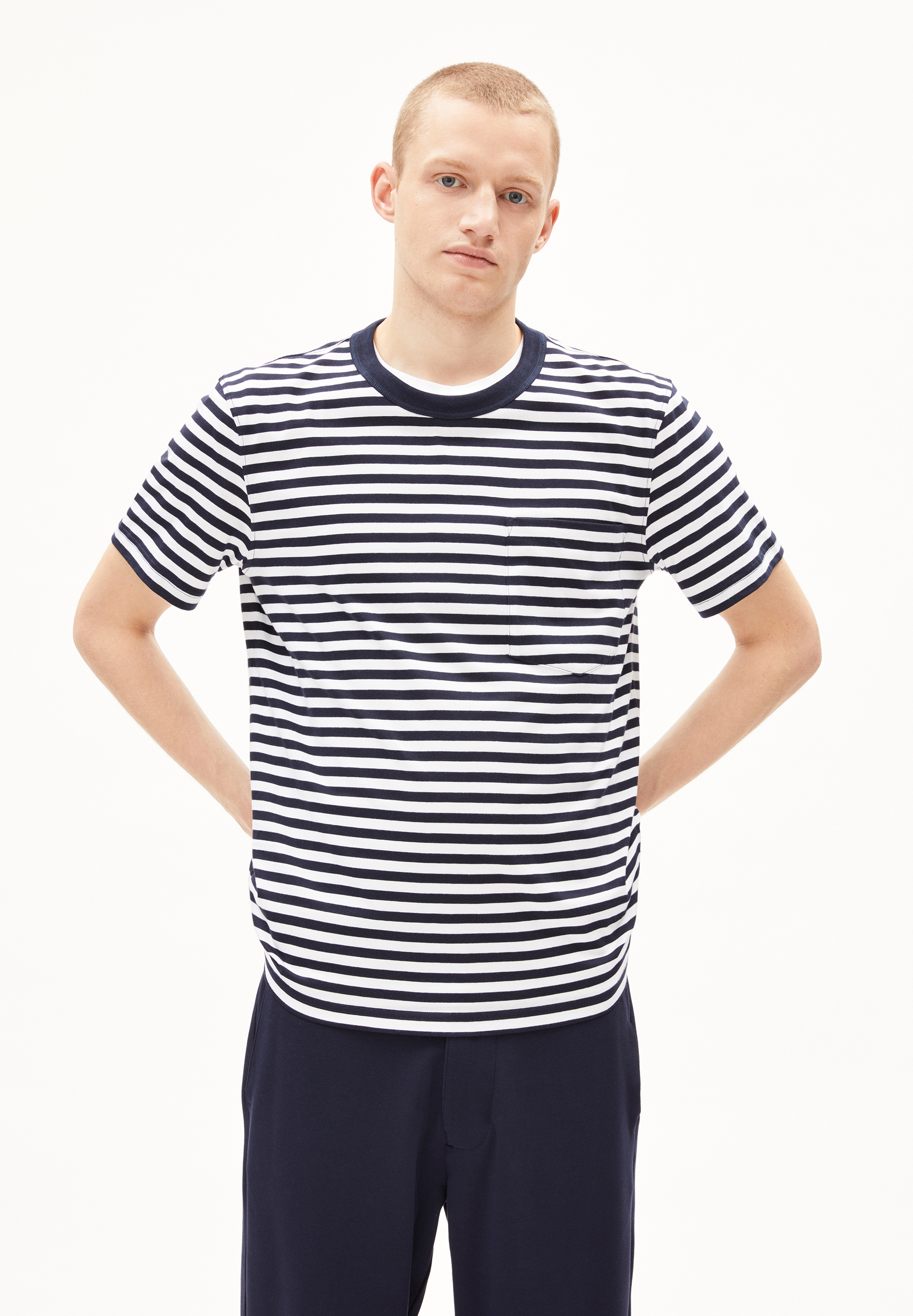 MAARKOS POCKET STRIPES T-shirt en coton biologique