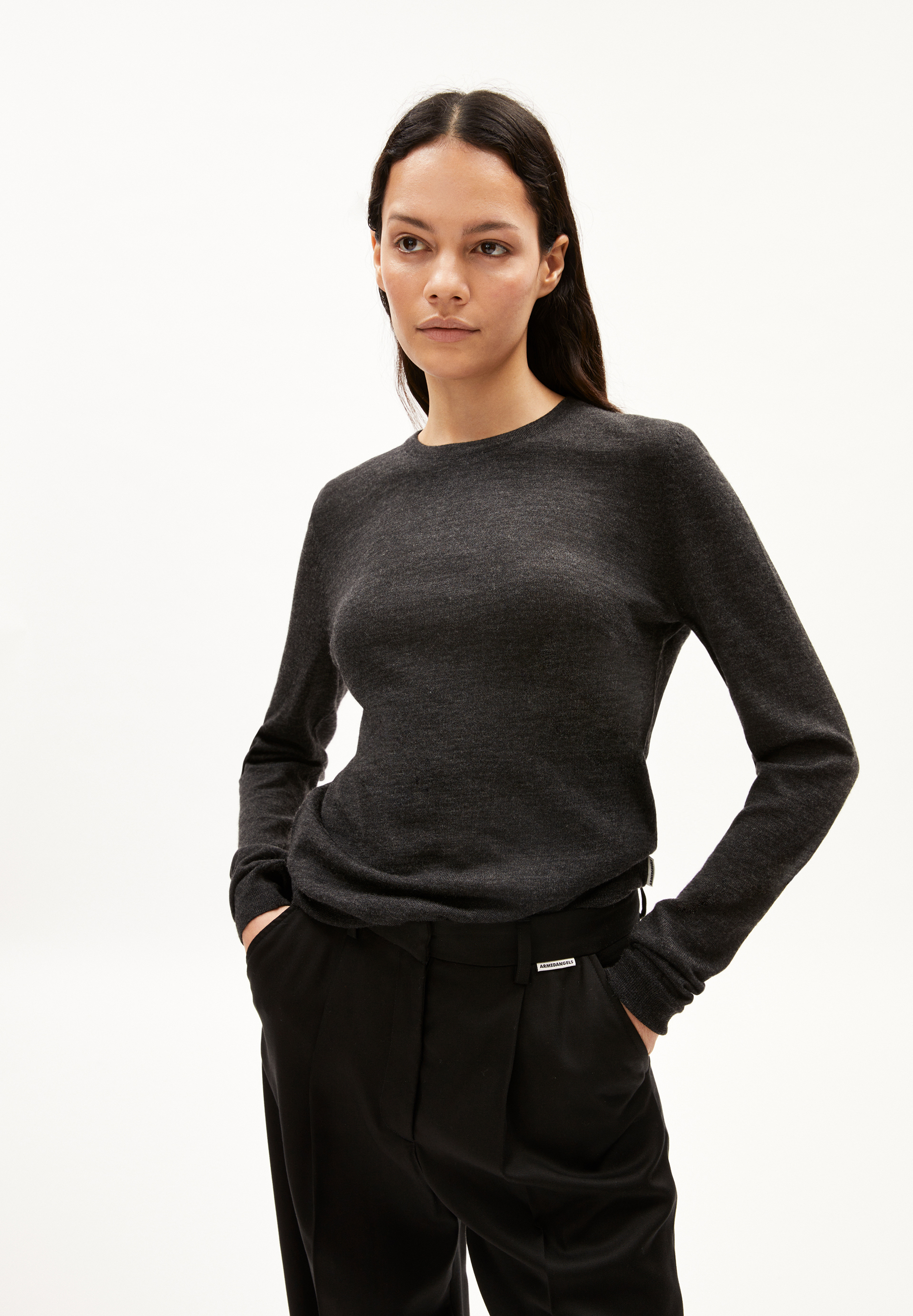 ELDIAA Pullover Slim Fit aus extrafeiner Merino Bio-Wolle