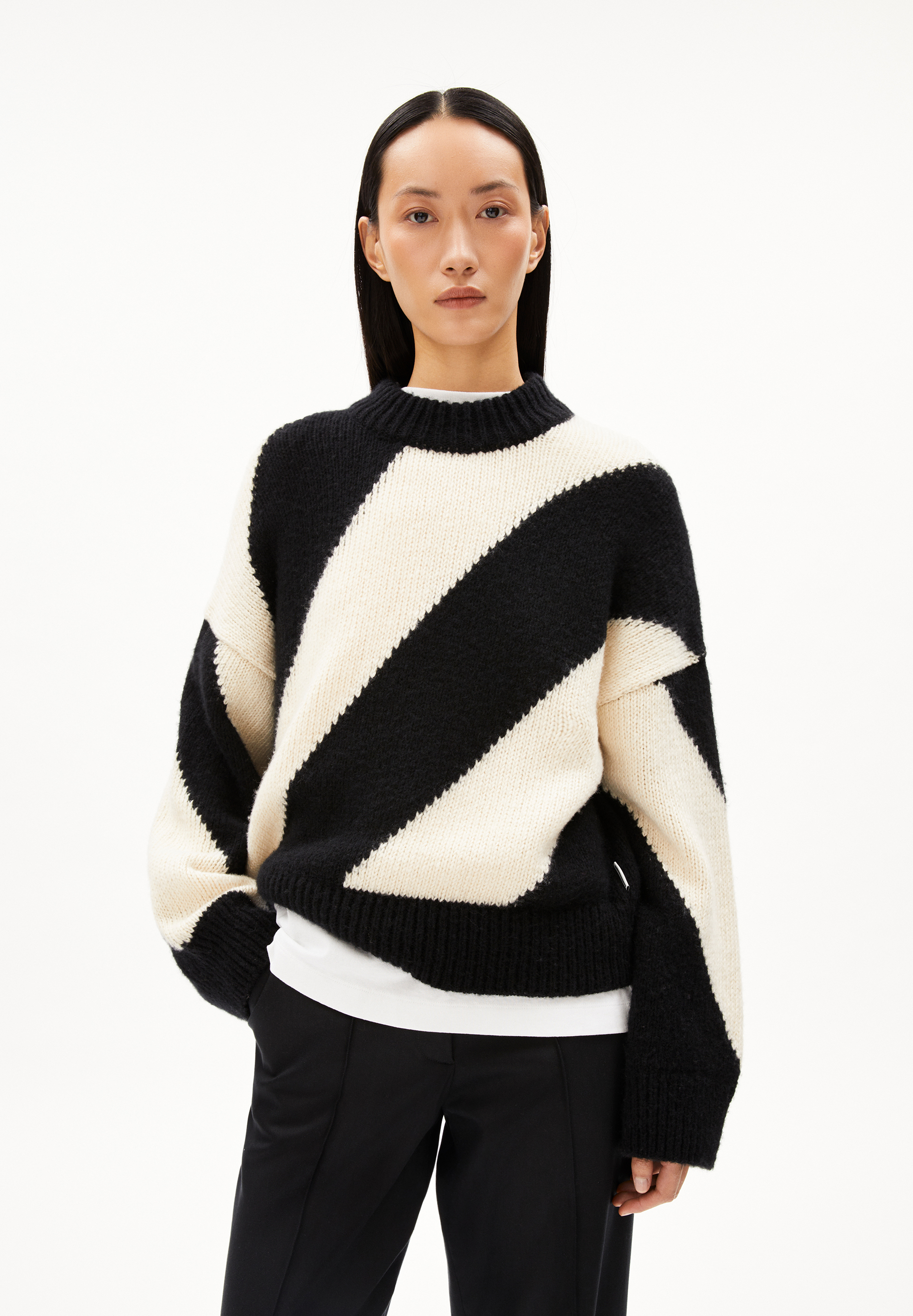 SADNAA STRIPES Sweater Oversized Fit made of Merino-Wool Mix